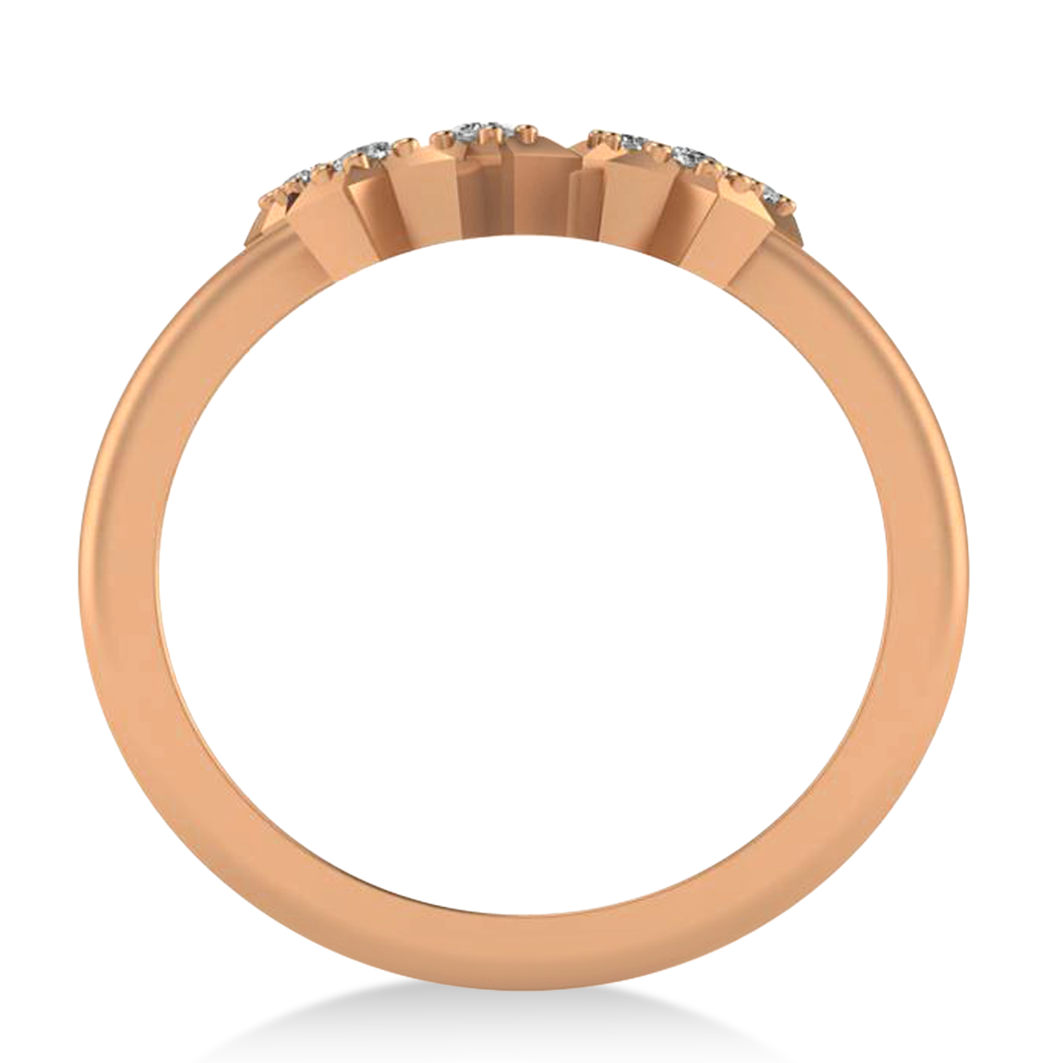 Diamond Sagittarius Zodiac Constellation Star Ring 14k Rose Gold (0.11ct)