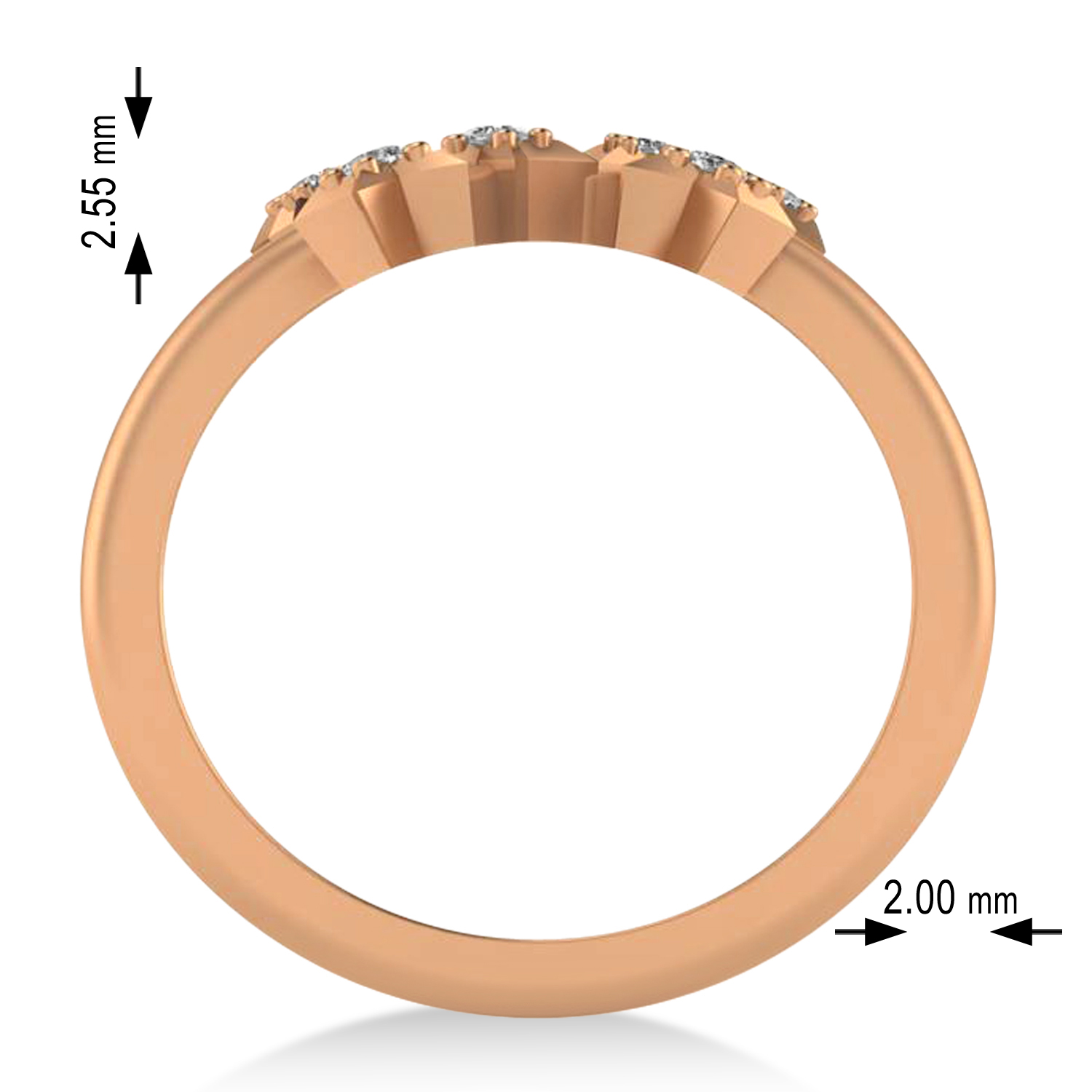 Diamond Sagittarius Zodiac Constellation Star Ring 14k Rose Gold (0.11ct)