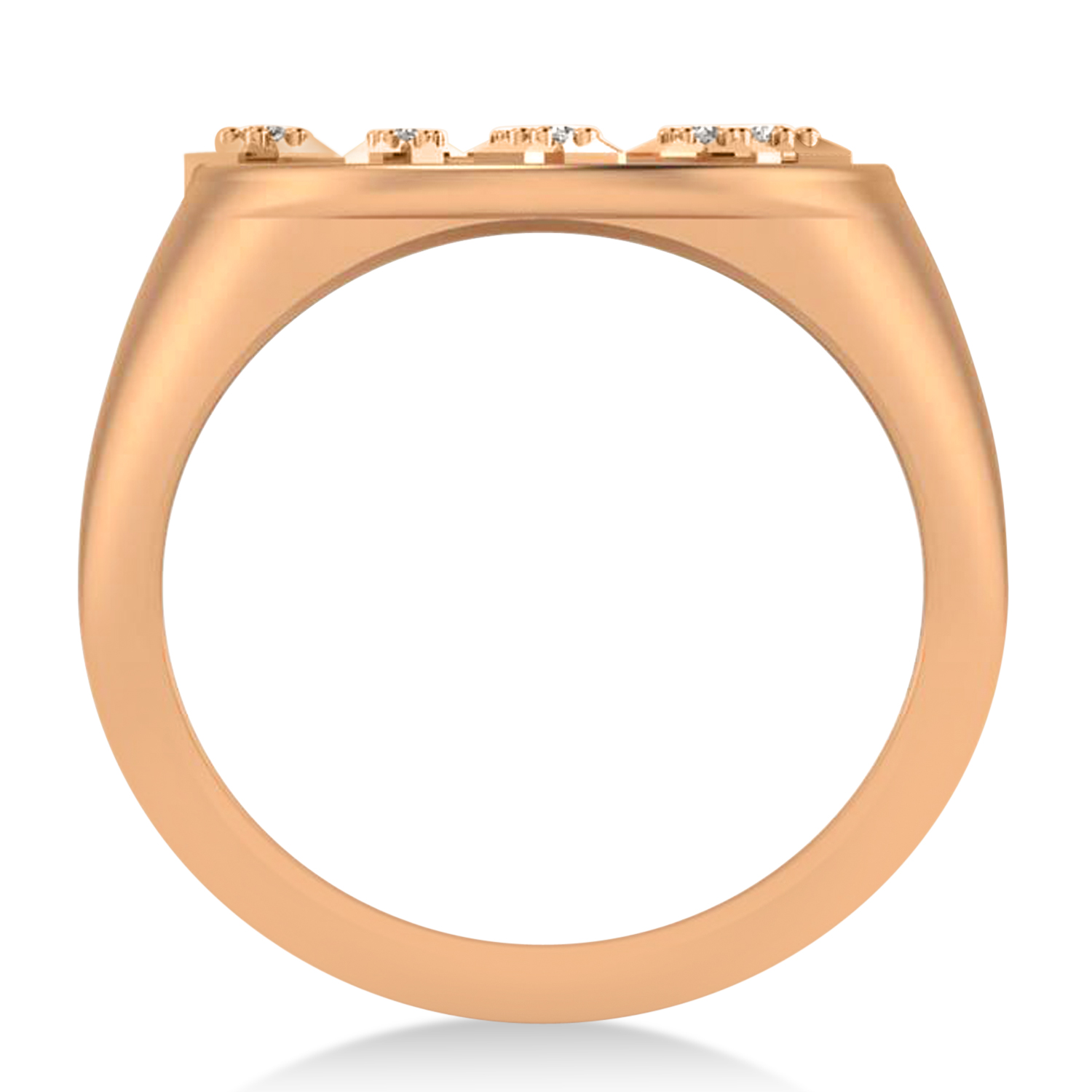 Diamond Capricorn Zodiac Constellation Disk Ring 14k Rose Gold (0.055ct)