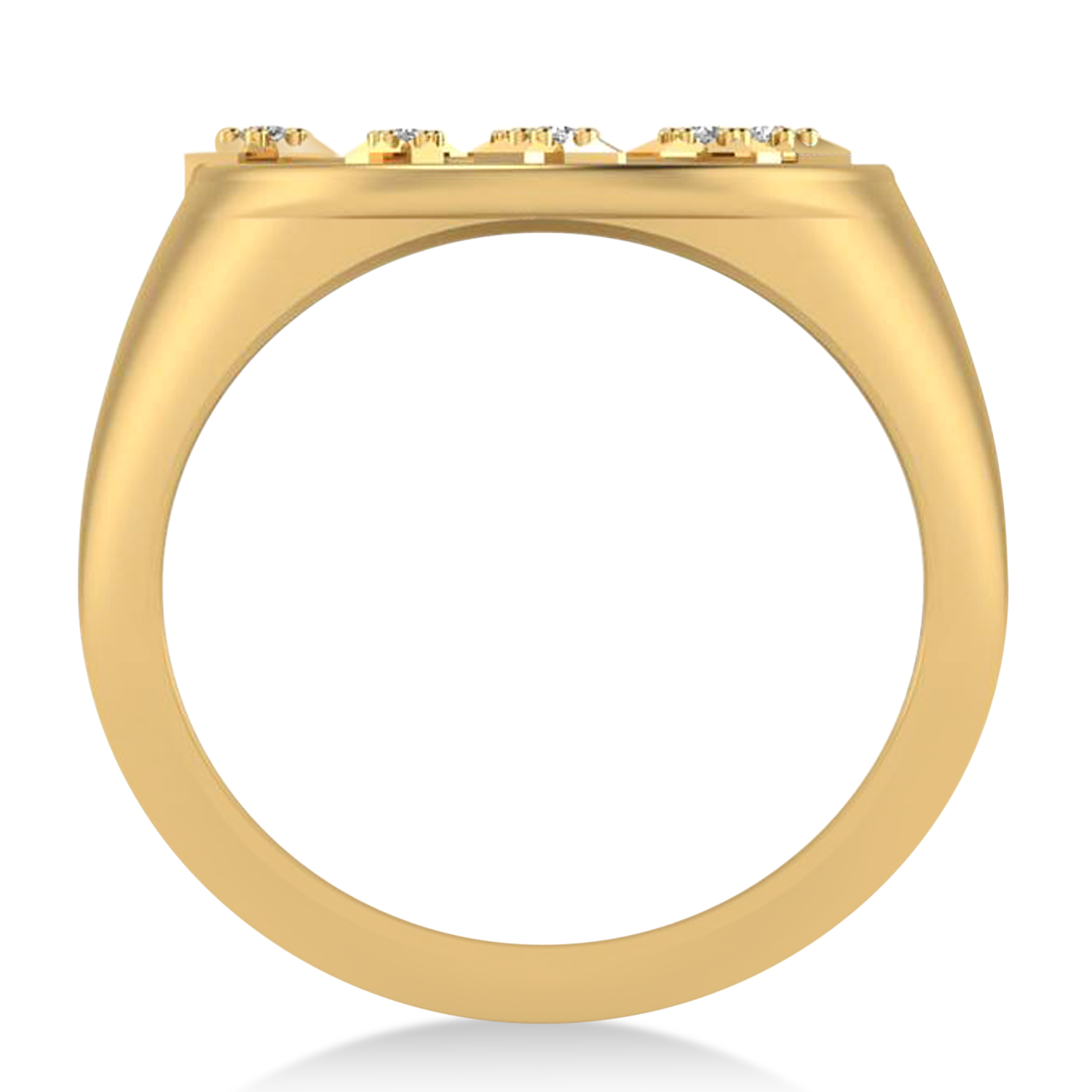 Diamond Capricorn Zodiac Constellation Disk Ring 14k Yellow Gold (0.055ct)
