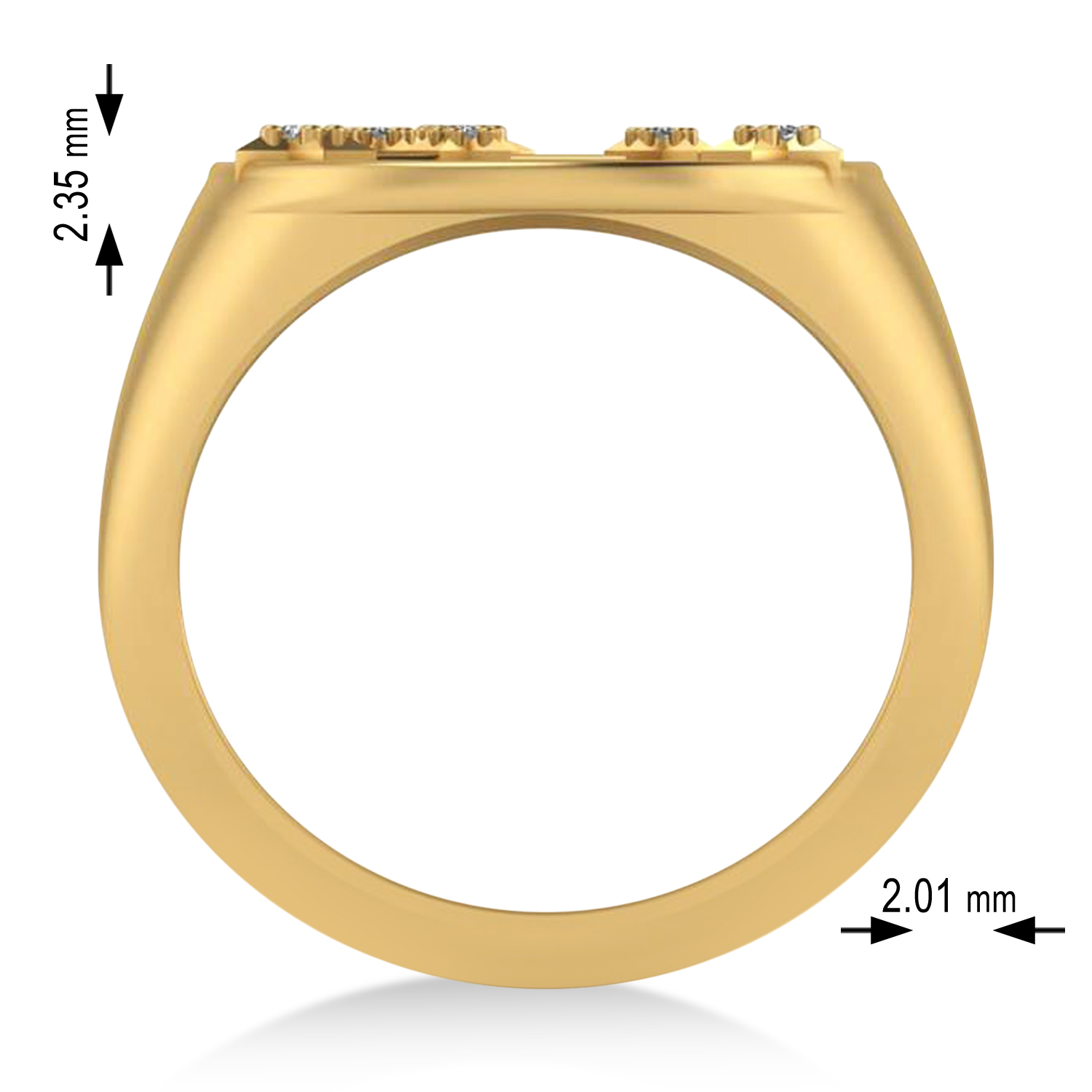 Diamond Pisces Zodiac Constellation Disk Ring 14k Yellow Gold (0.05 ct)