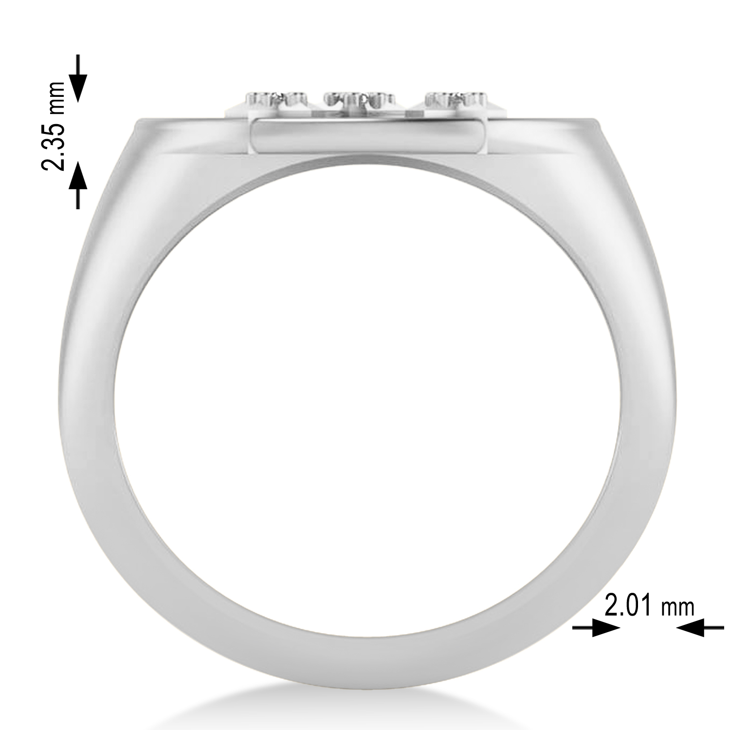 Diamond Cancer Zodiac Constellation Disk Ring 14k White Gold (0.045ct)
