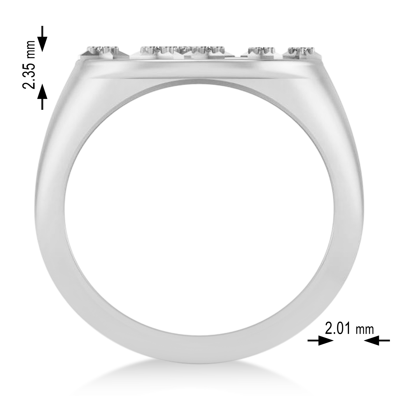 Diamond Virgo Zodiac Constellation Disk Ring 14k White Gold (0.055ct)