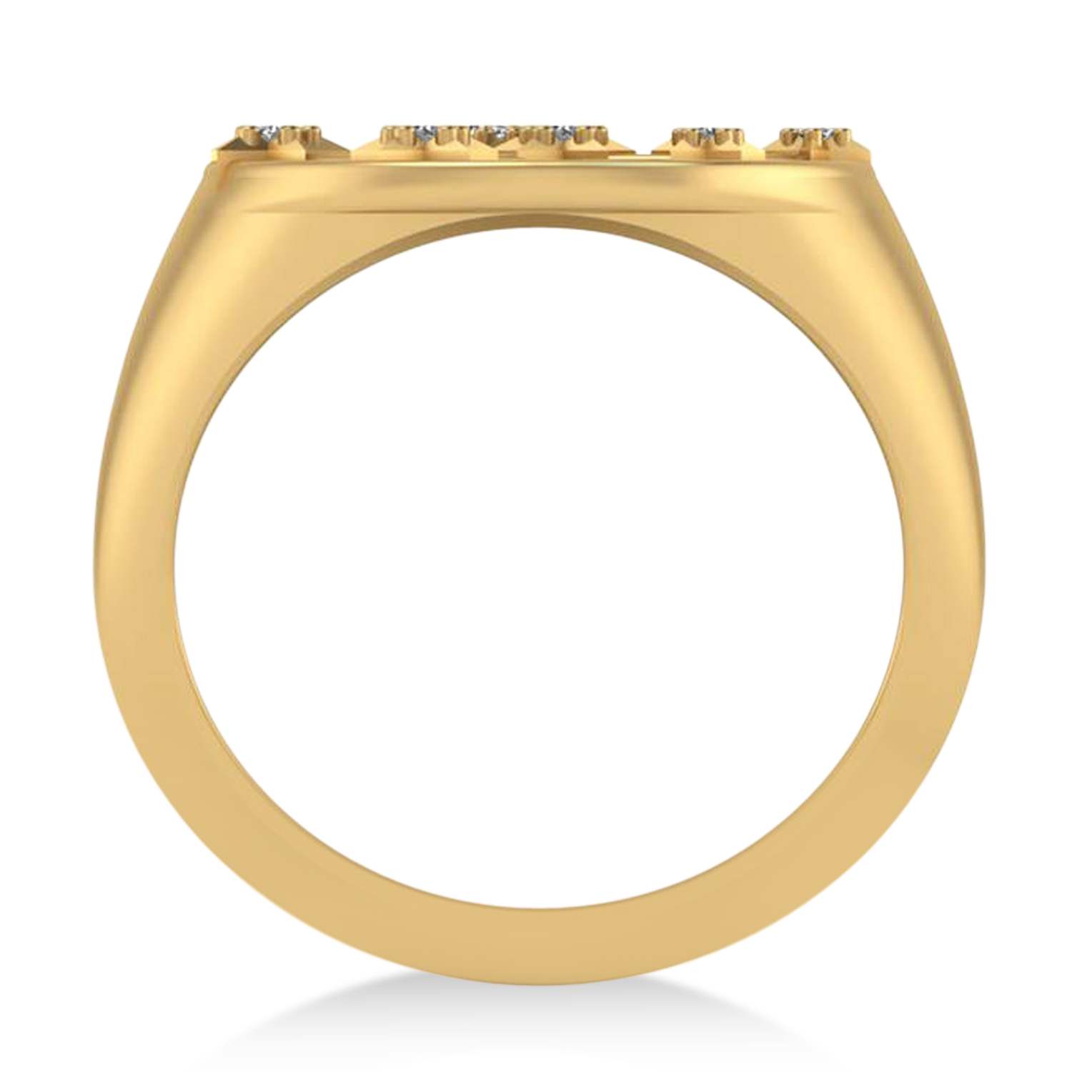 Diamond Virgo Zodiac Constellation Disk Ring 14k Yellow Gold (0.055ct)