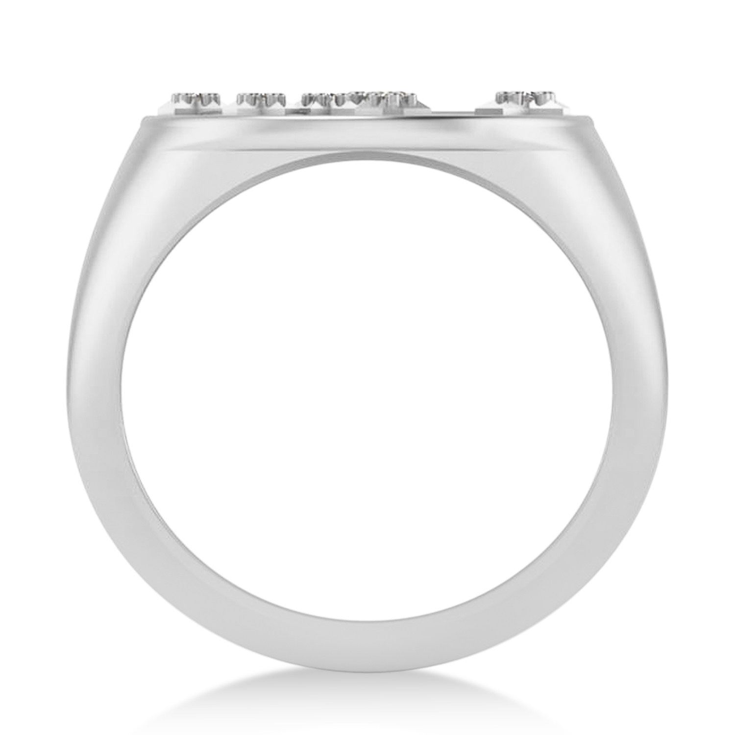 Diamond Libra Zodiac Constellation Disk Ring 14k White Gold (0.04ct)