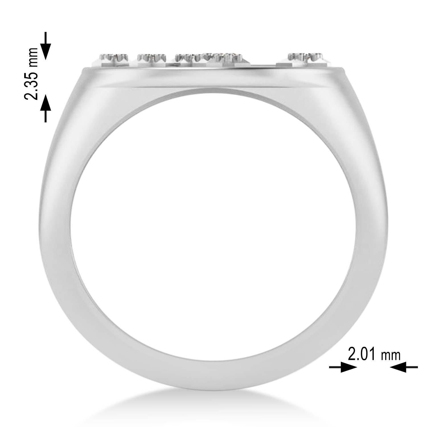 Diamond Libra Zodiac Constellation Disk Ring 14k White Gold (0.04ct)