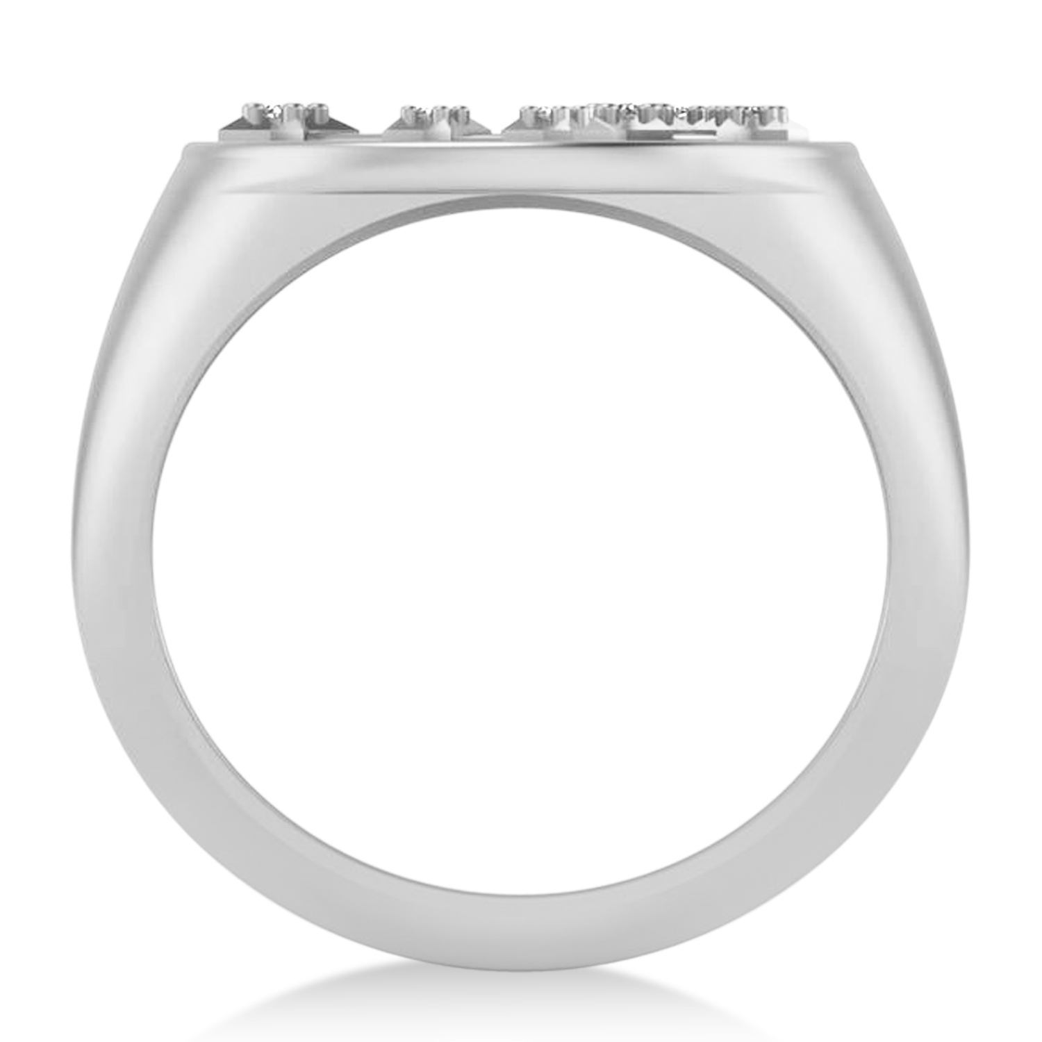 Diamond Scorpio Zodiac Constellation Disk Ring 14k White Gold (0.05ct)