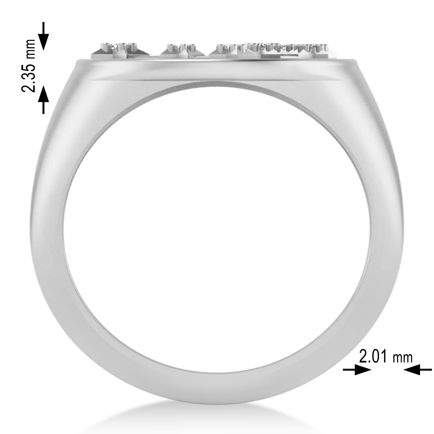 Diamond Scorpio Zodiac Constellation Disk Ring 14k White Gold (0.05ct)