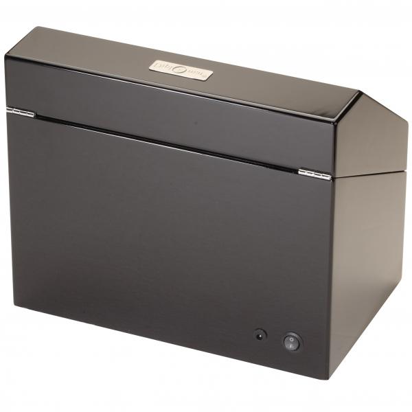 Black Finish Wood Quad Watch Winder & Watch Storage Box