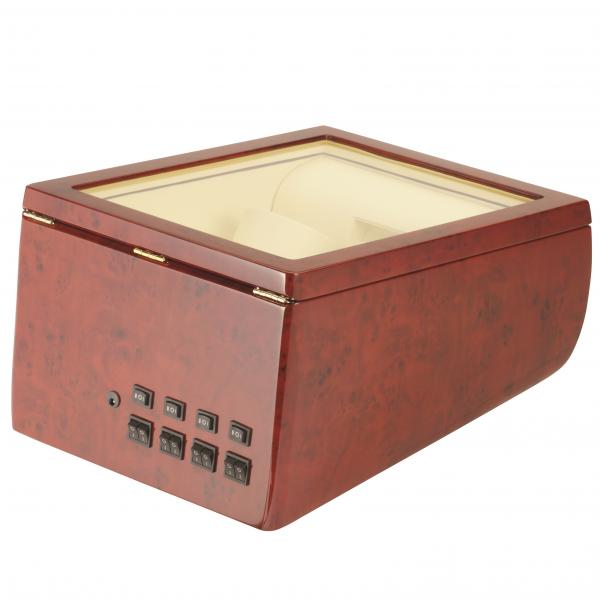 Quad Watch Winder w/ Watching Storage in Burl Wood