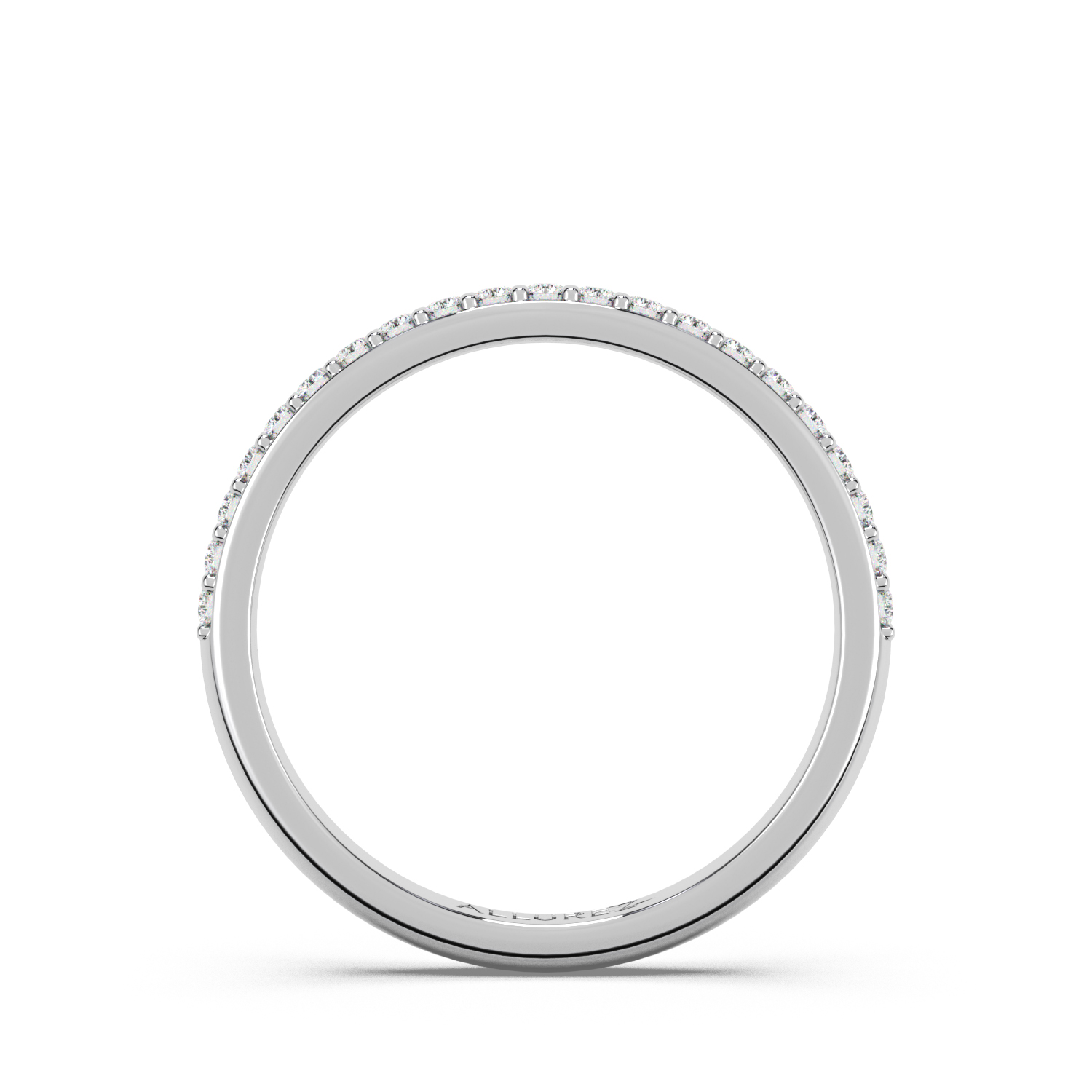 Lab Diamond Pave Wedding Band Ring 14K White Gold (0.22ct)