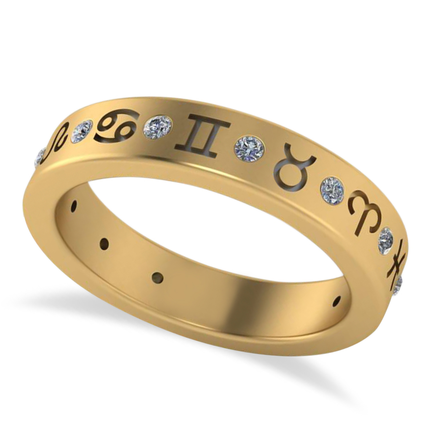 Diamond Zodiac Signs Ring 14K Yellow Gold (0.16ct)