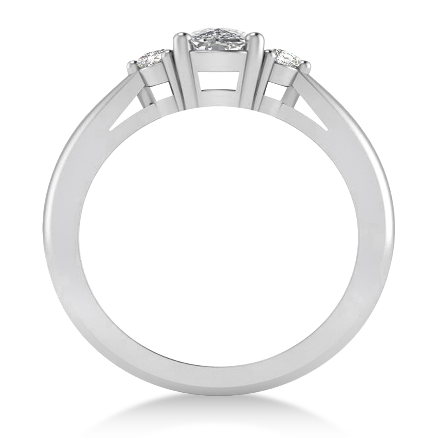 Cushion Lab Grown Diamond Three-Stone Engagement Ring 14k White Gold (1.14ct)