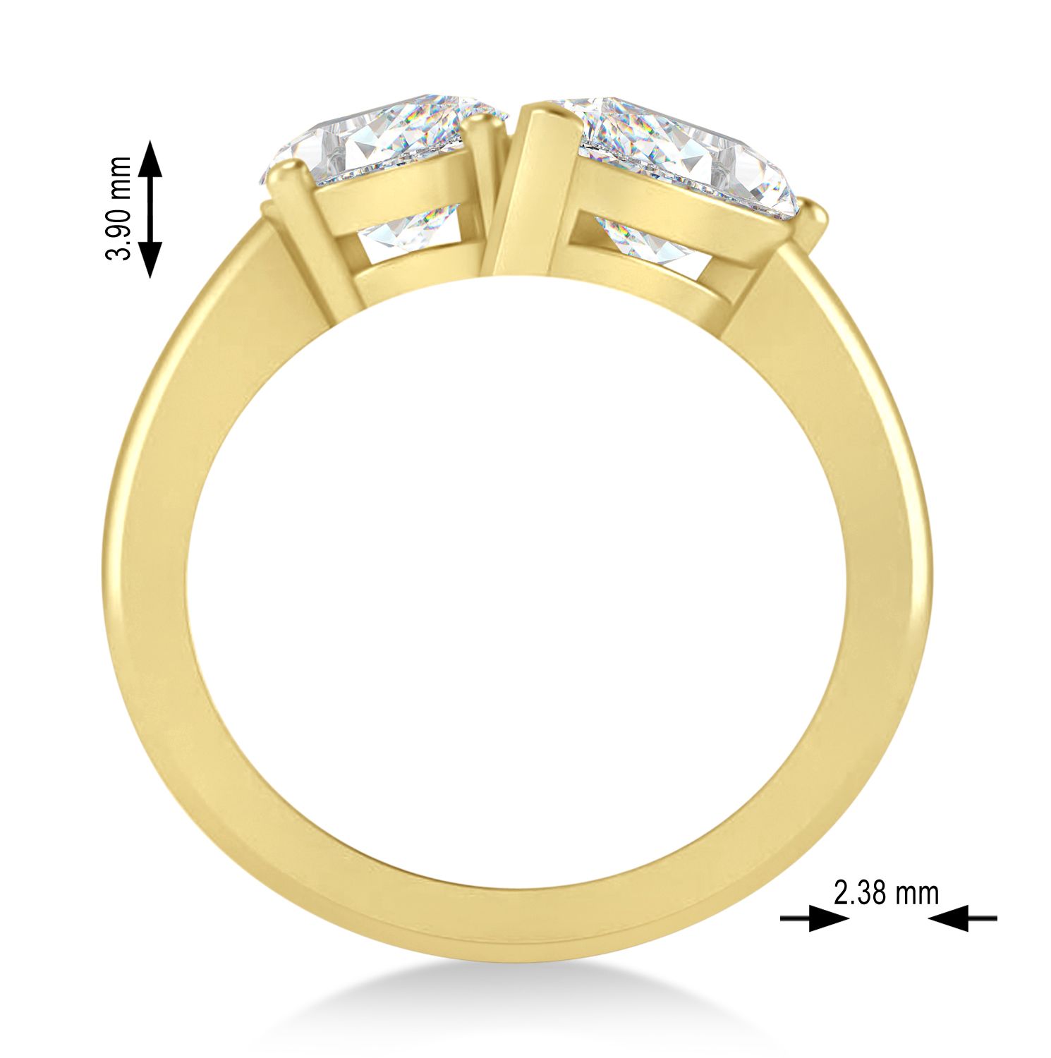 Oval/Pear Lab Grown Diamond Toi et Moi Ring 14k Yellow Gold (4.50ct)
