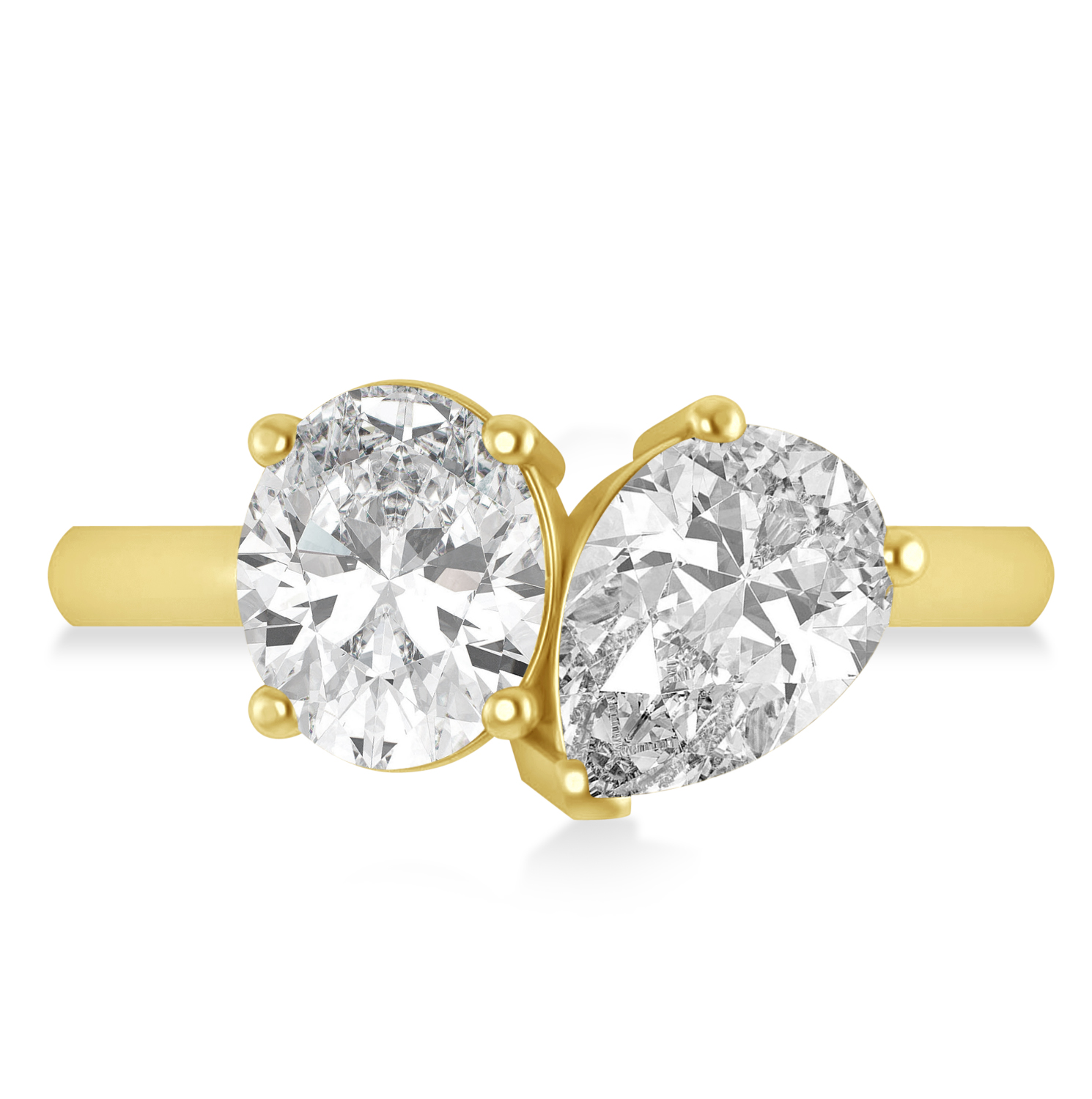 Oval/Pear Moissanite Toi et Moi Ring 18k Yellow Gold (4.50ct)