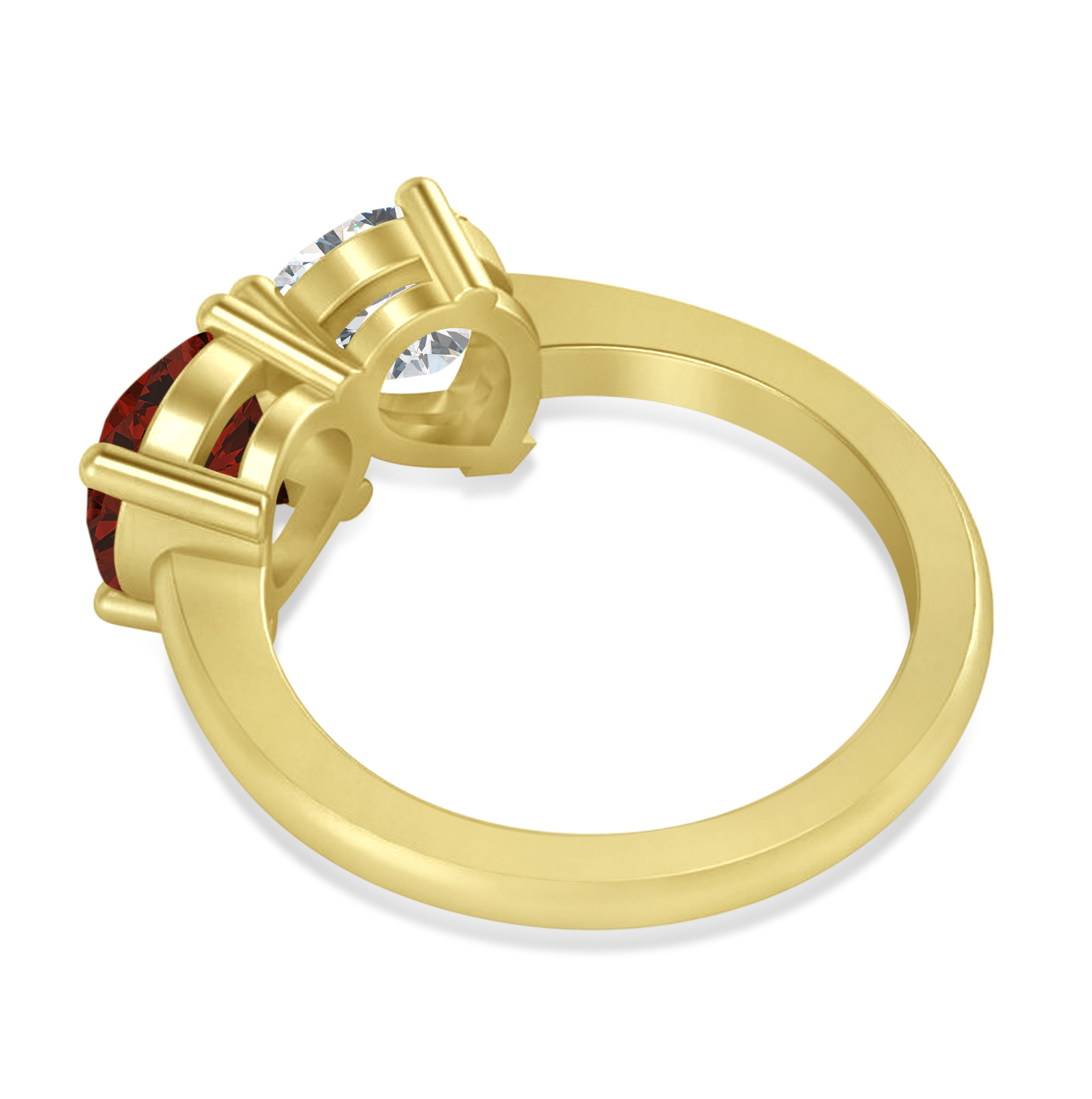 Round/Pear Diamond & Garnet Toi et Moi Ring 18k Yellow Gold (4.00ct)