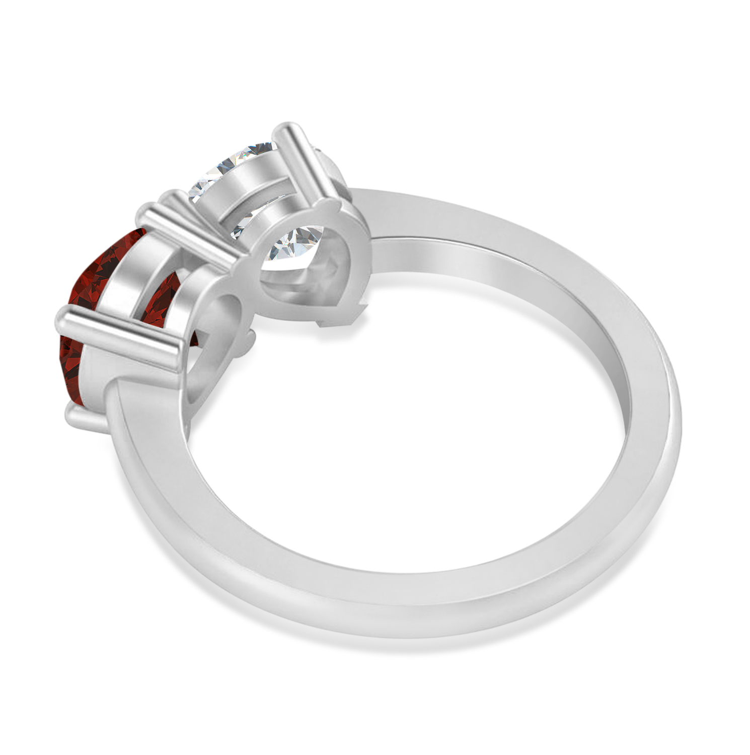 Round/Pear Diamond & Garnet Toi et Moi Ring Platinum (4.00ct)