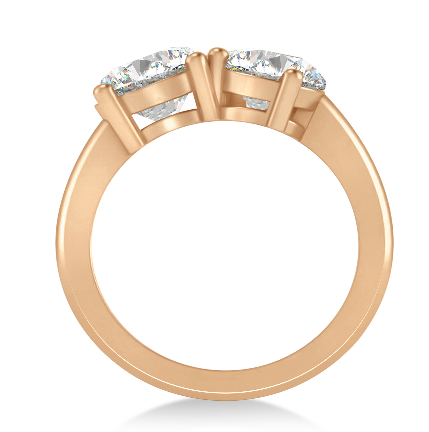 Round/Pear Lab Grown Diamond Toi et Moi Ring 14k Rose Gold (4.00ct)