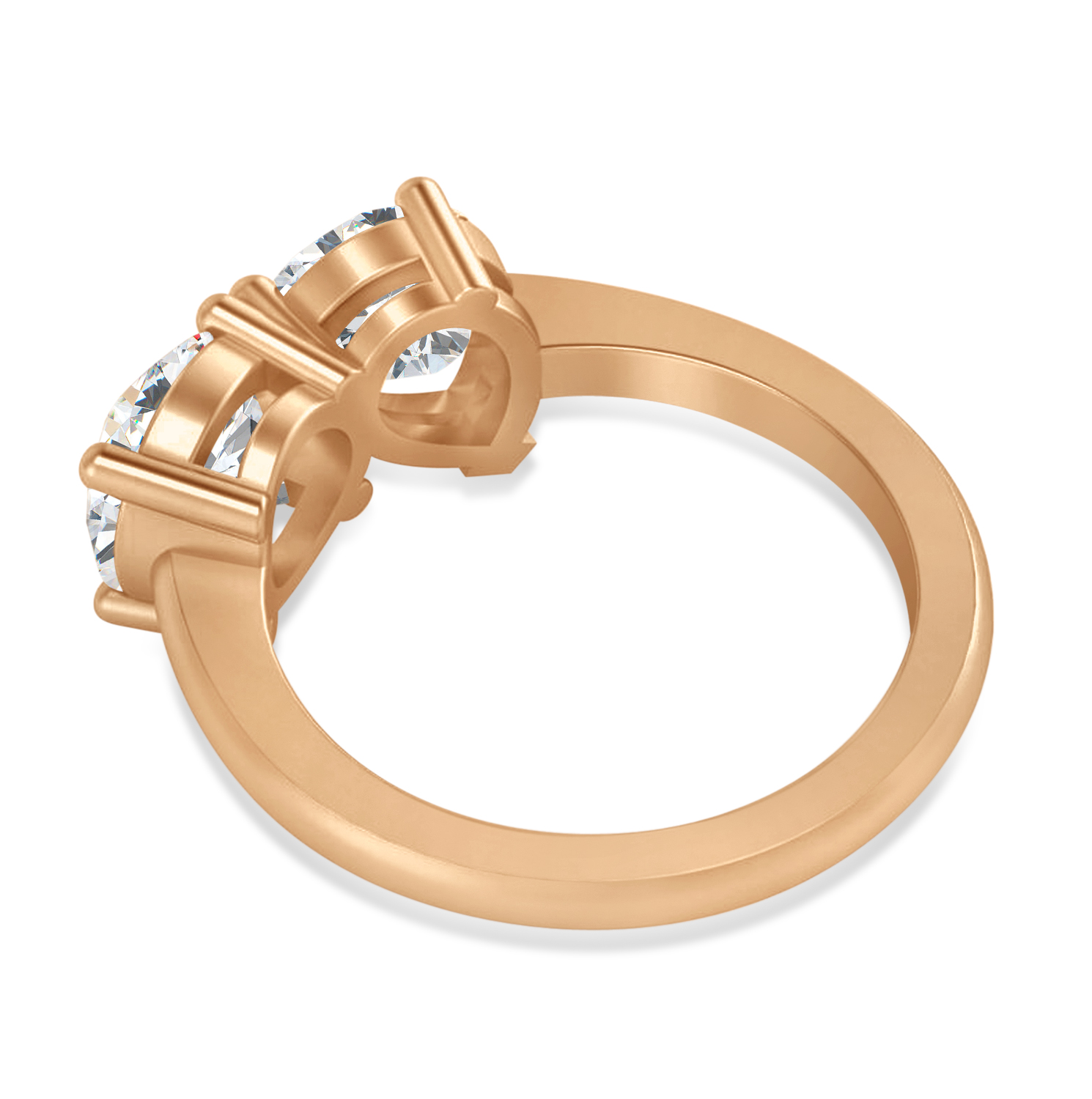 Round/Pear Lab Grown Diamond Toi et Moi Ring 14k Rose Gold (4.00ct)