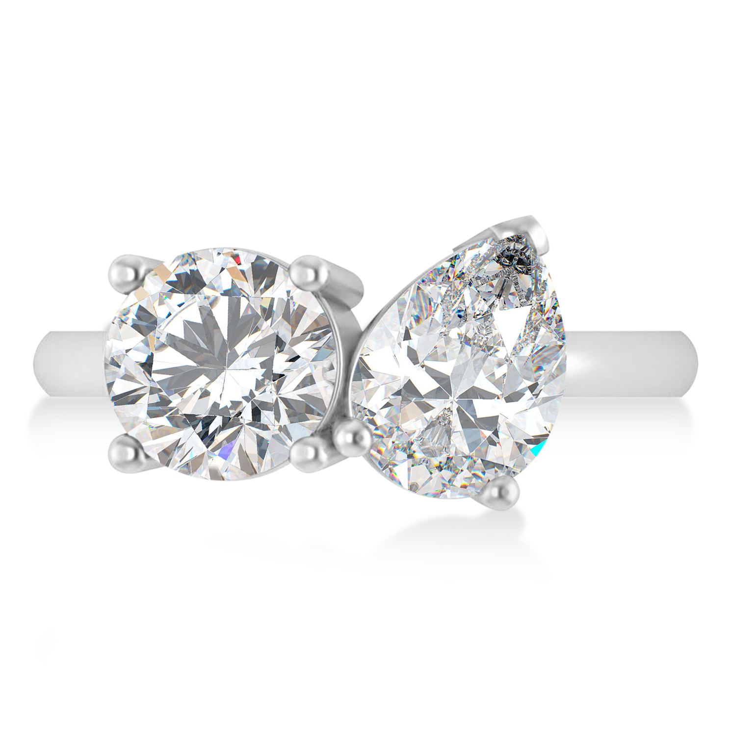 Round/Pear Diamond Toi et Moi Ring Platinum (4.00ct)