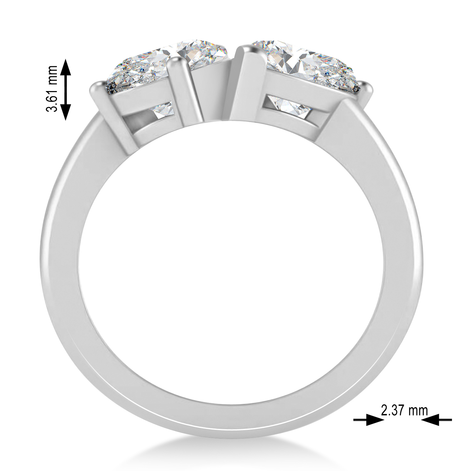 Pear/Pear Diamond Toi et Moi Ring 14k White Gold (4.00ct)