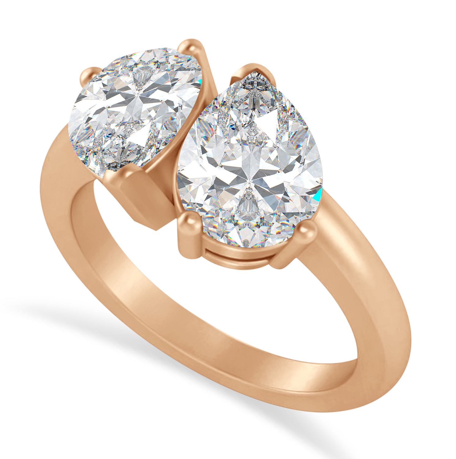 Pear/Pear Diamond Toi et Moi Ring 18k Rose Gold (4.00ct)