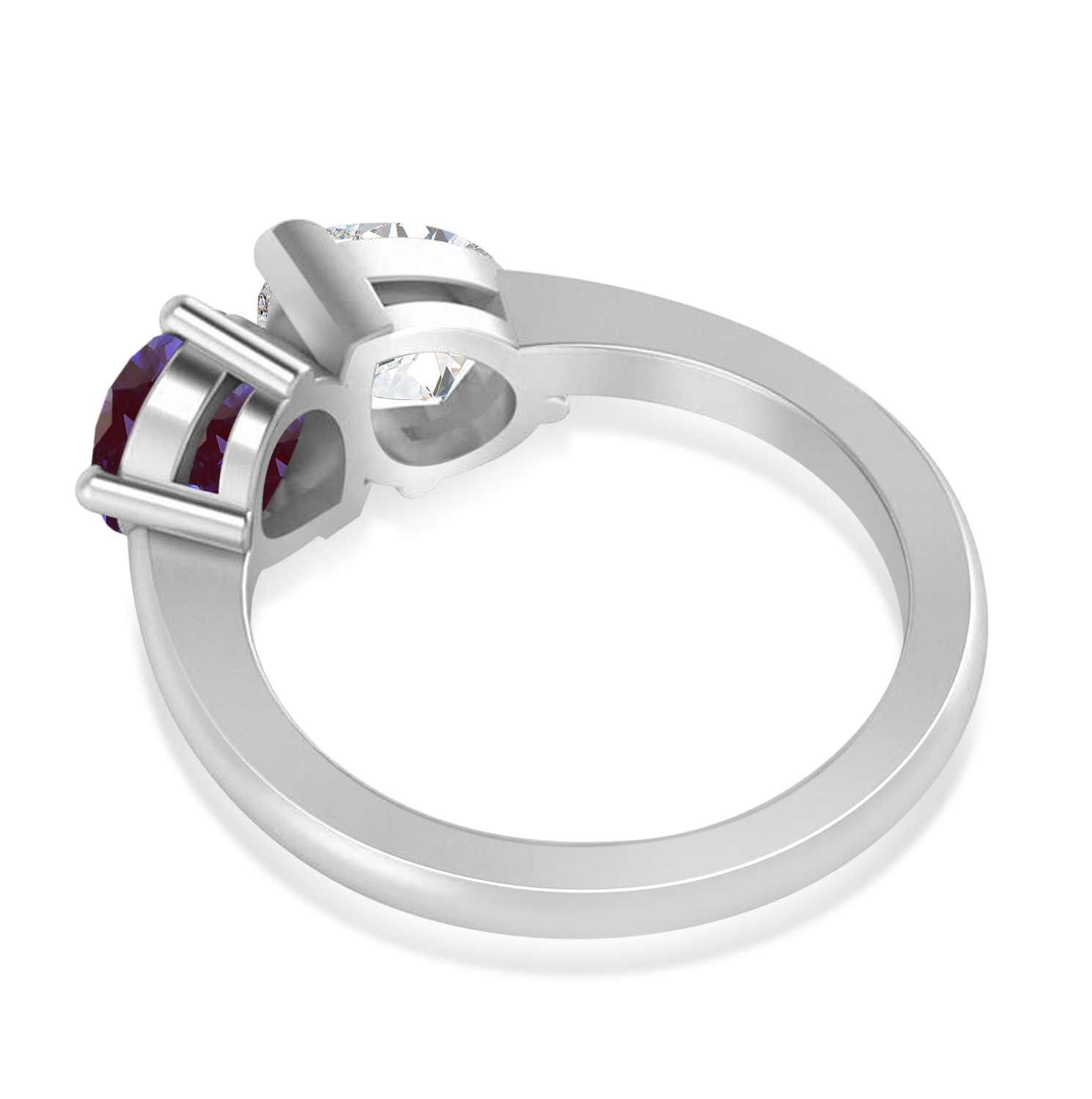 Pear/Pear Diamond & Lab Alexandrite Toi et Moi Ring 14k White Gold (4.00ct)