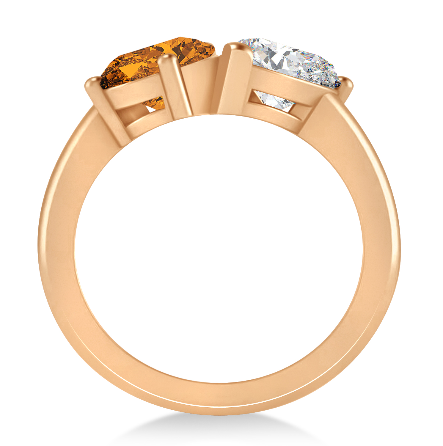 Pear/Pear Diamond & Citrine Toi et Moi Ring 14k Rose Gold (4.00ct)