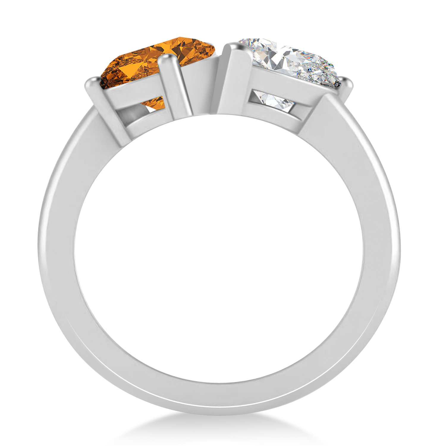 Pear/Pear Diamond & Citrine Toi et Moi Ring Platinum (4.00ct)