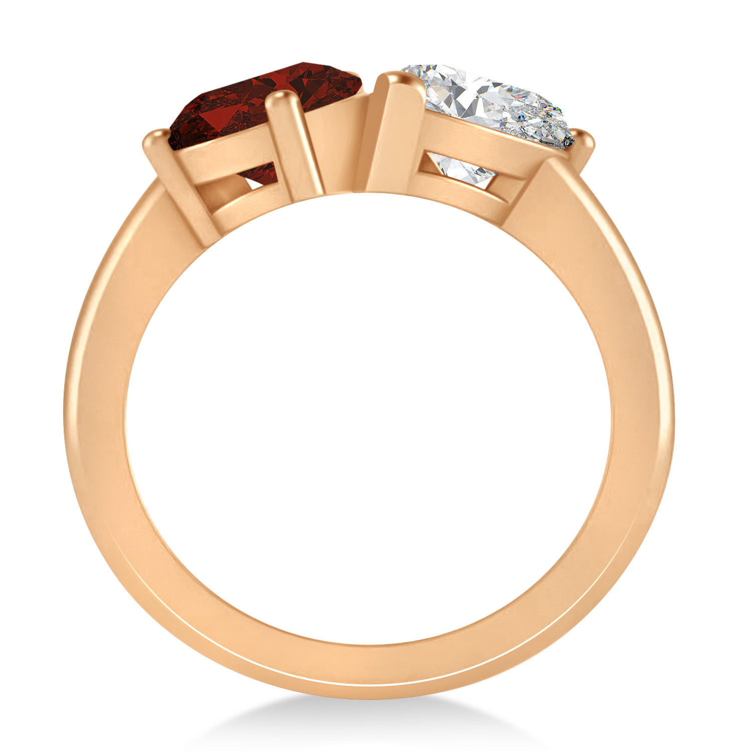 Pear/Pear Diamond & Garnet Toi et Moi Ring 18k Rose Gold (4.00ct)