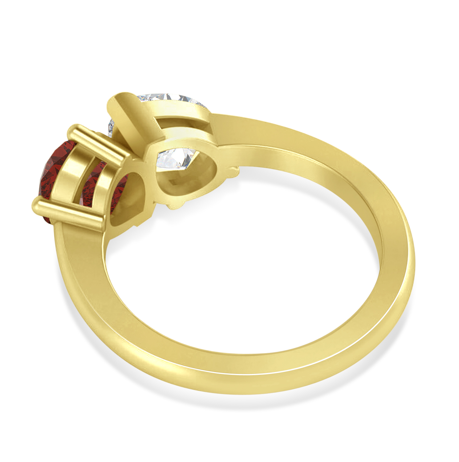 Pear/Pear Diamond & Garnet Toi et Moi Ring 18k Yellow Gold (4.00ct)