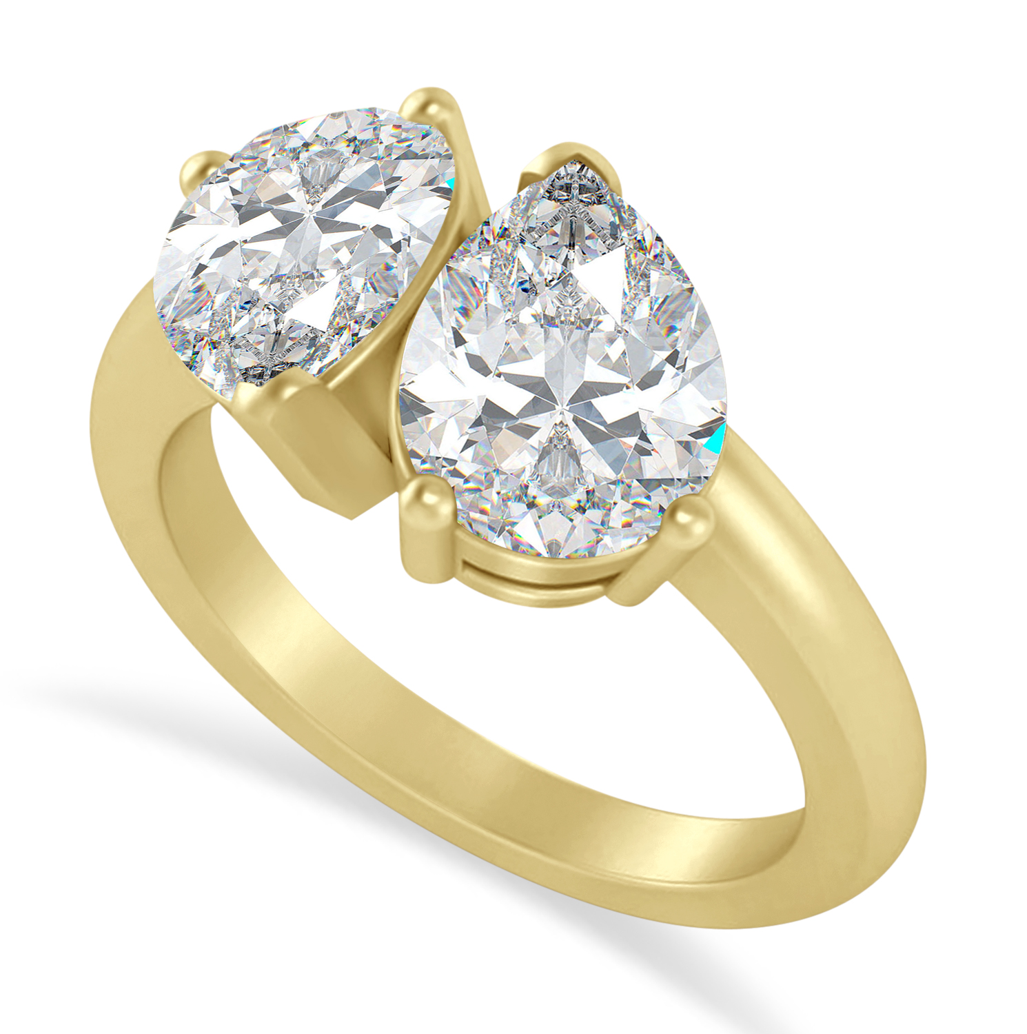 Pear/Pear Lab Grown Diamond Toi et Moi Ring 18k Yellow Gold (4.00ct)