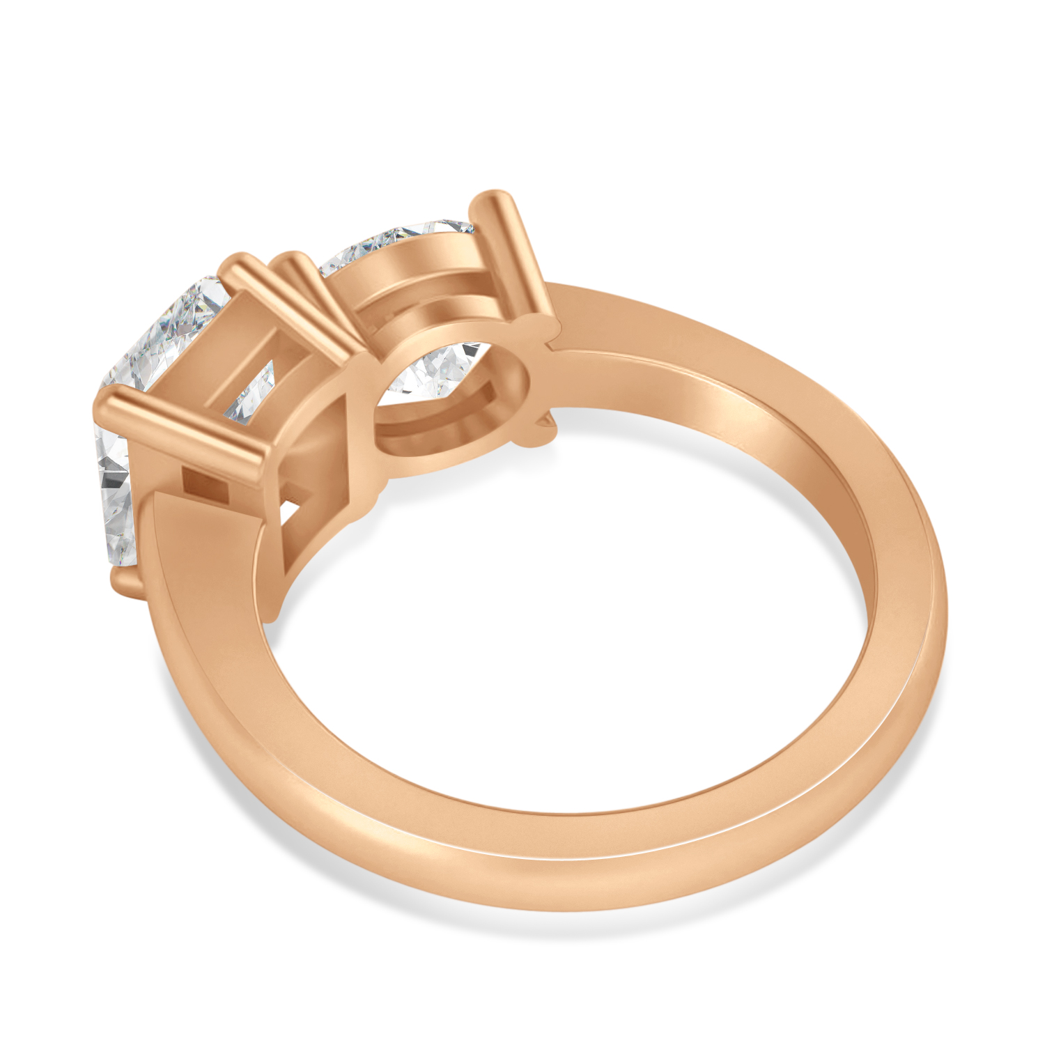 Emerald/Round Diamond Toi et Moi Ring 18k Rose Gold (4.50ct)