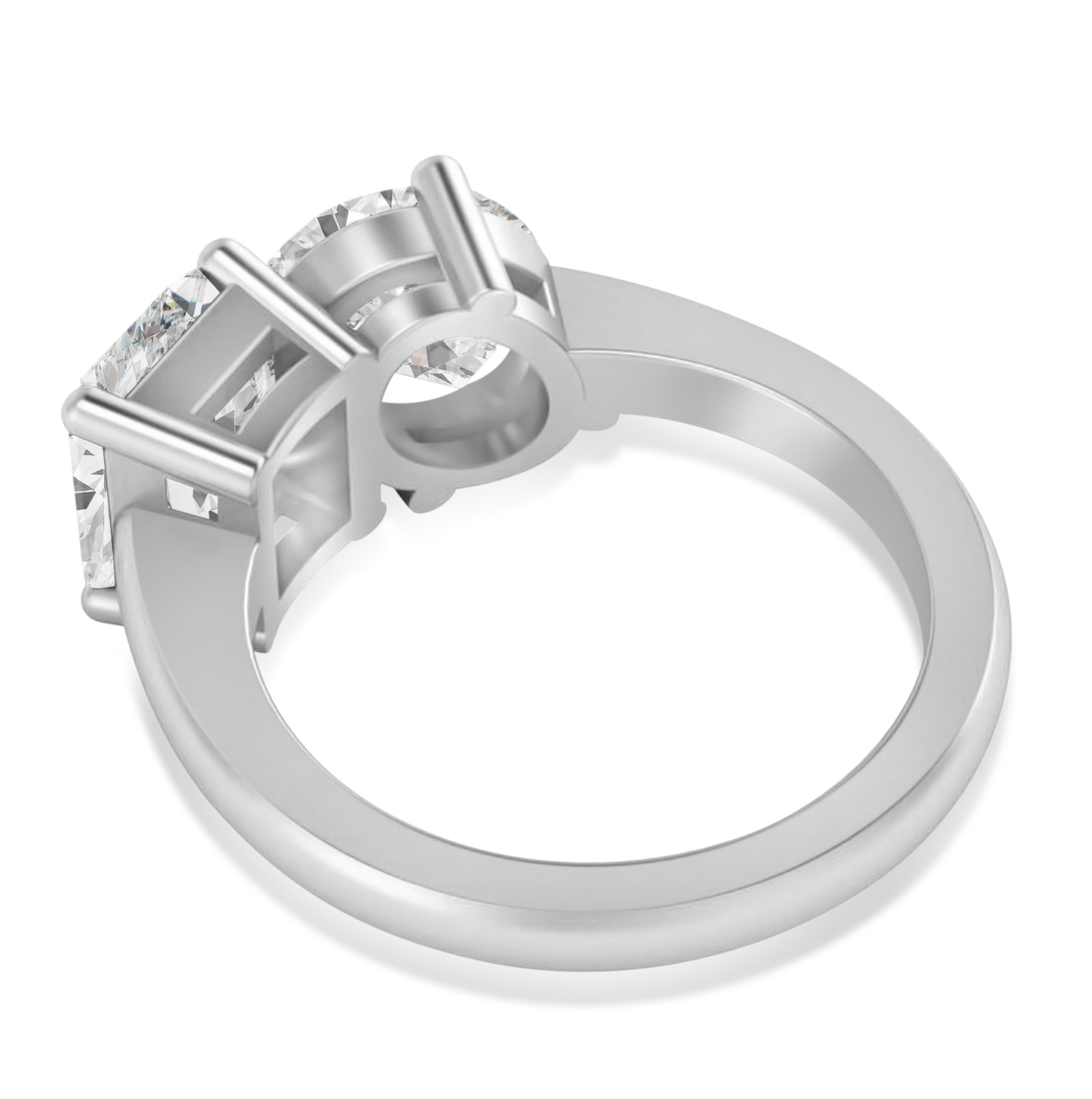 Emerald/Oval Diamond Toi et Moi Ring 18k White Gold (5.50ct)