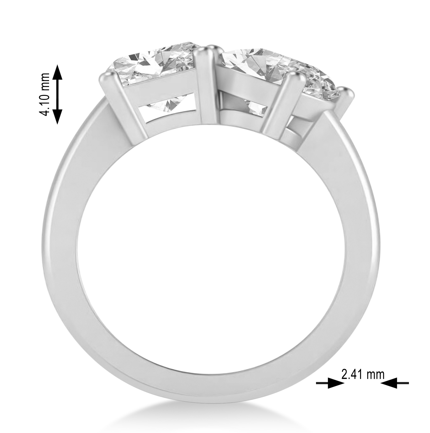 Emerald/Oval Diamond Toi et Moi Ring 18k White Gold (5.50ct)