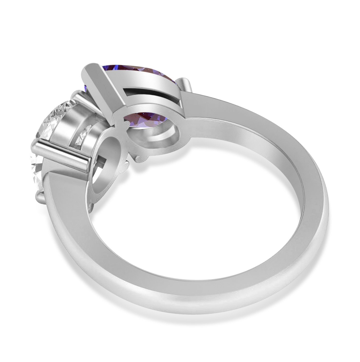 Pear/Oval Diamond & Lab Alexandrite Toi et Moi Ring Platinum (6.00ct)