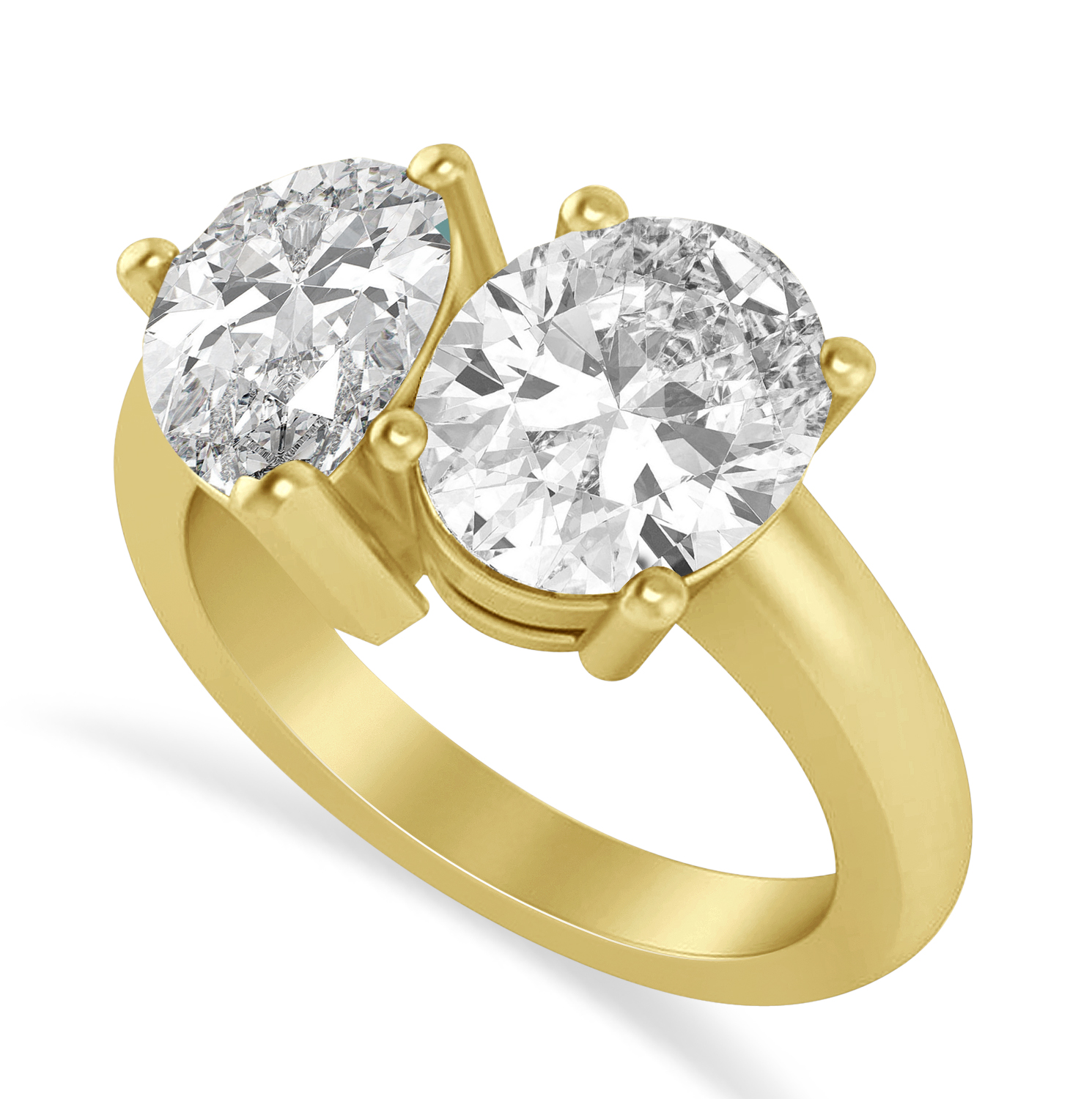 Pear/Oval Moissanite Toi et Moi Ring 18k Yellow Gold (6.00ct)