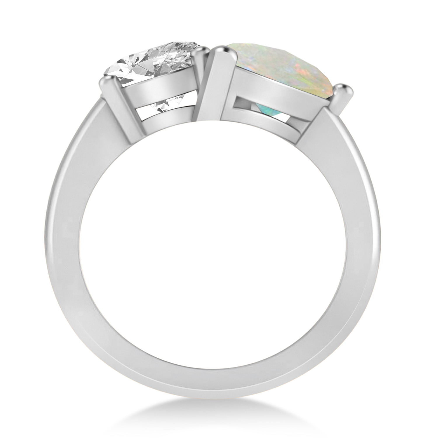 Pear/Oval Diamond & Opal Toi et Moi Ring Platinum (6.00ct)