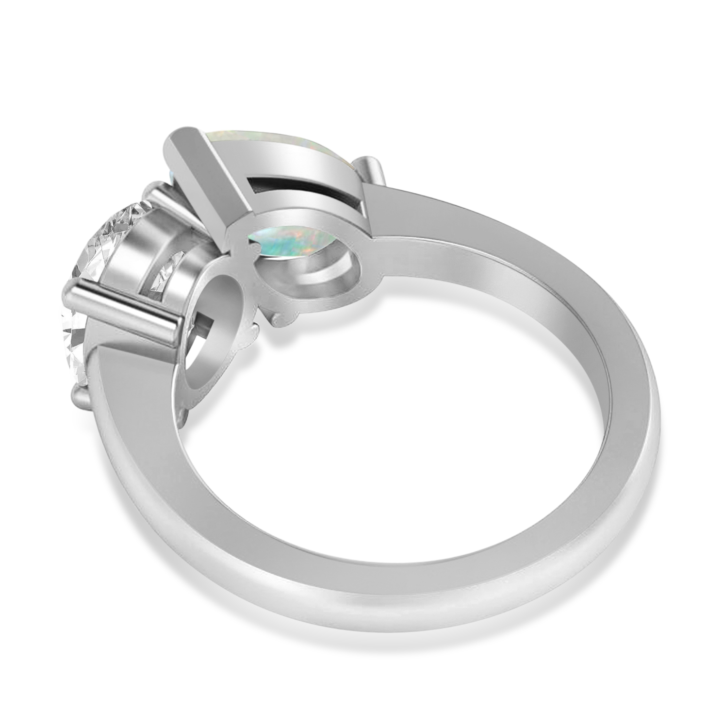 Pear/Oval Diamond & Opal Toi et Moi Ring Platinum (6.00ct)