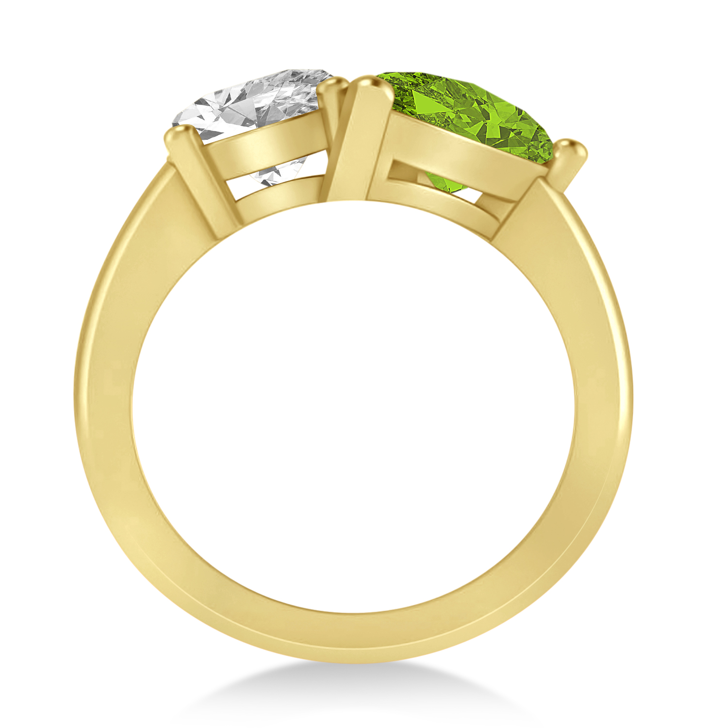 Pear/Oval Diamond & Peridot Toi et Moi Ring 18k Yellow Gold (6.00ct)