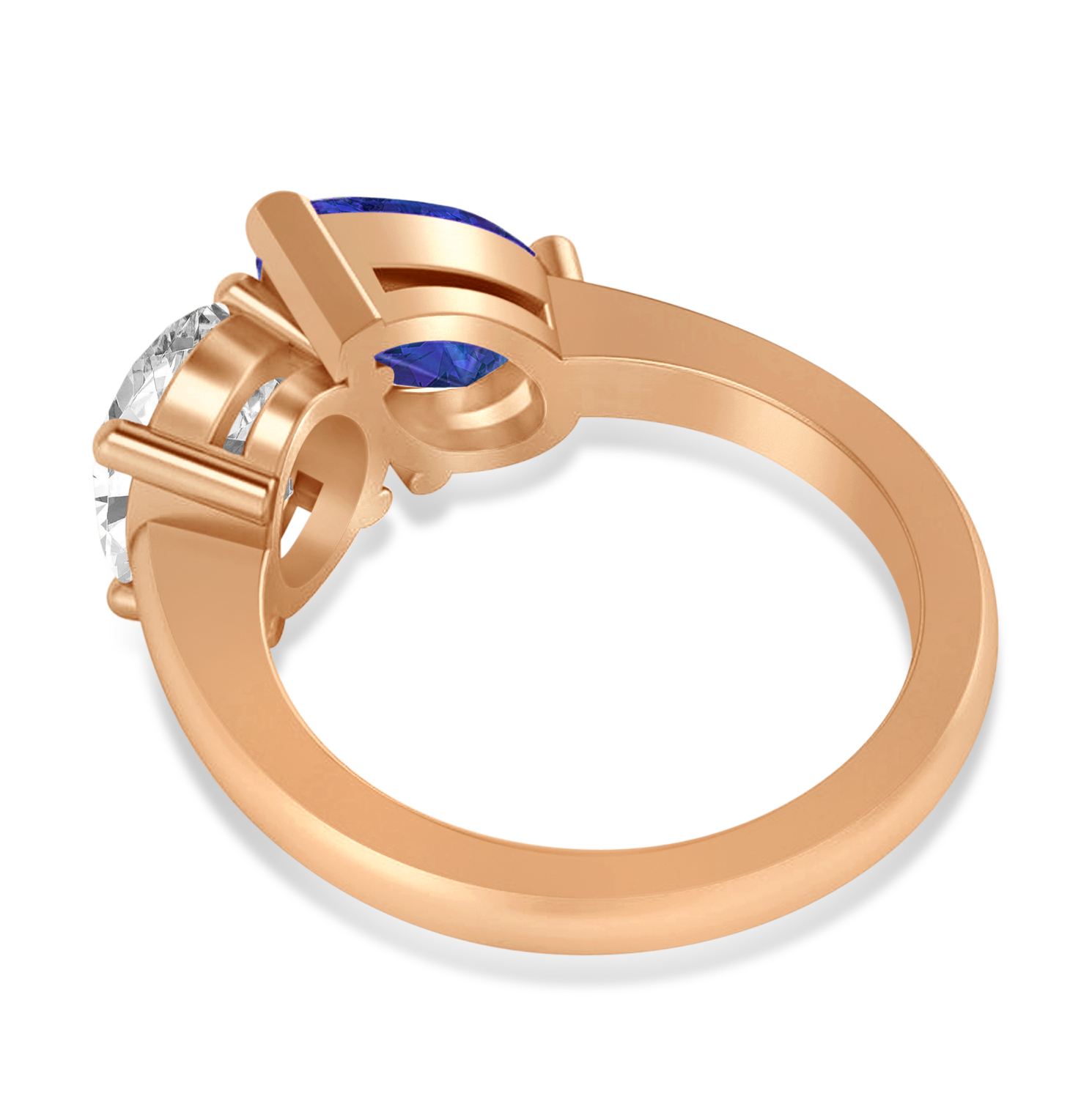 Pear/Oval Diamond & Tanzanite Toi et Moi Ring 18k Rose Gold (6.00ct)
