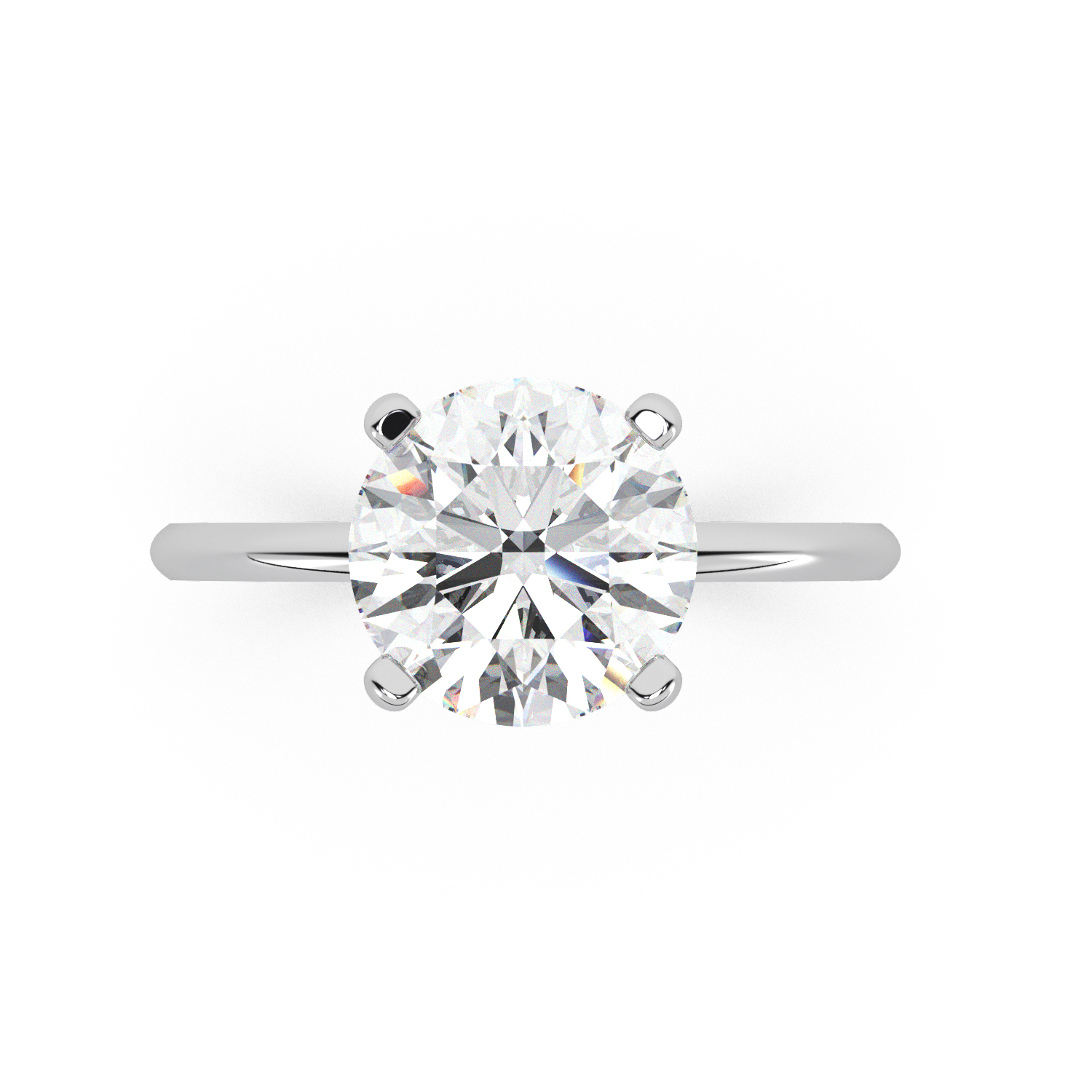 Lab Grown Diamond Solitaire Engagement Ring 14K White Gold (3.00ct)