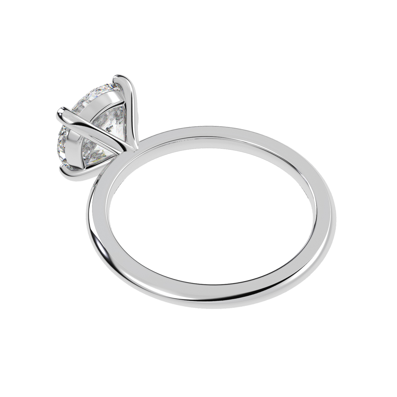 Lab Grown Diamond Solitaire Engagement Ring 14K White Gold (3.00ct)