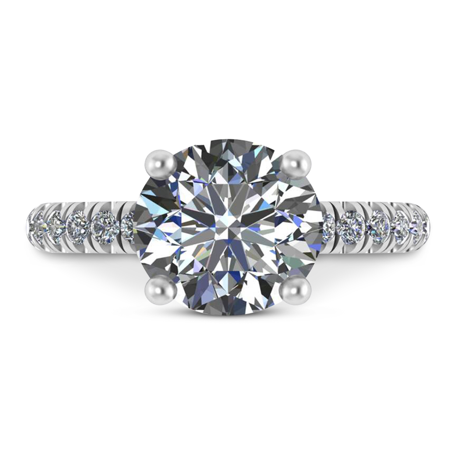 Round Lab Grown Diamond Solitaire Engagement Ring 14K White Gold (4.42ct)