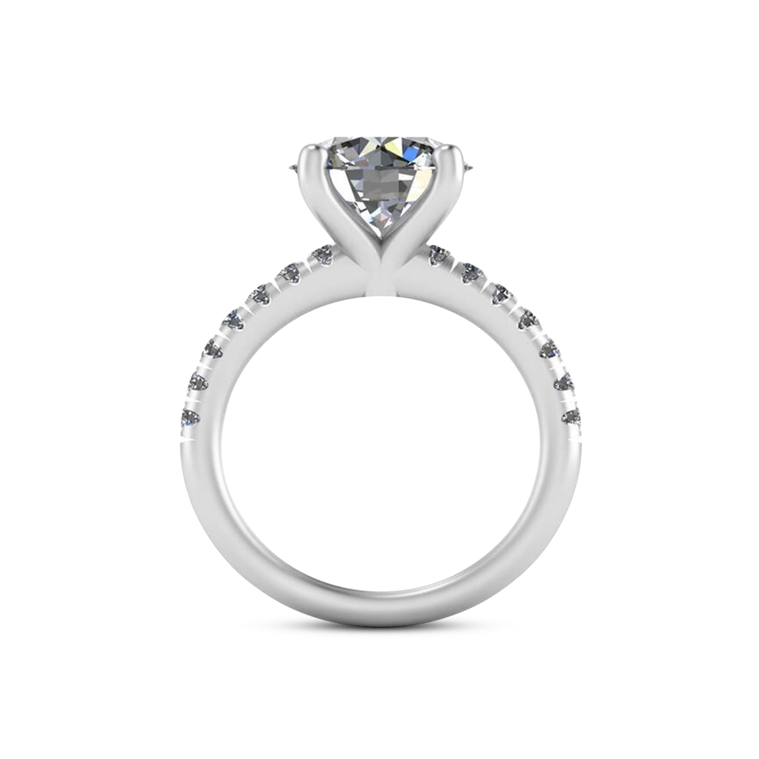 Round Lab Grown Diamond Solitaire Engagement Ring 14K White Gold (4.42ct)