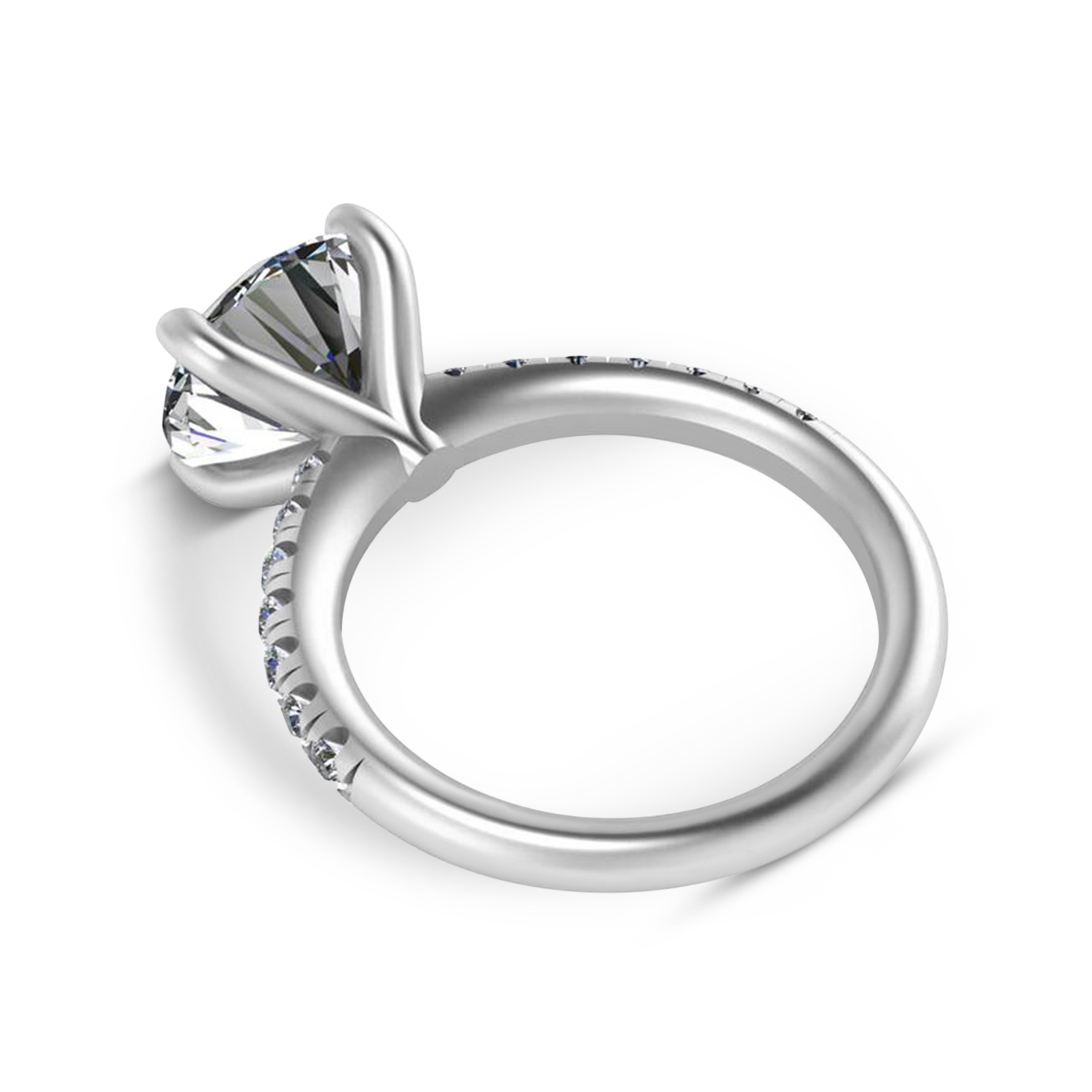 Round Lab Grown Diamond Solitaire Engagement Ring 14K White Gold (4.42ct)