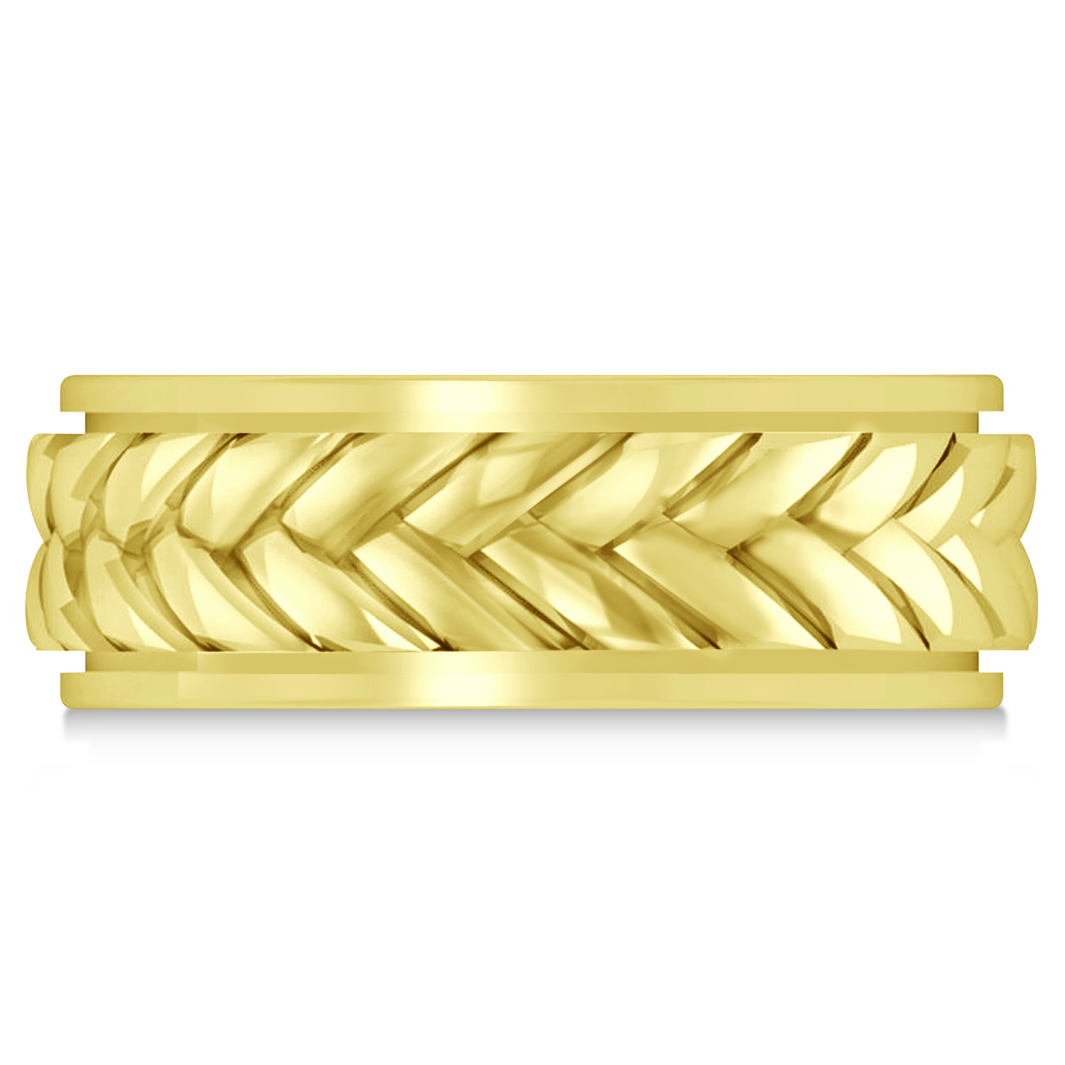 Men's Braided Band Eternity Ring 18k Yellow Gold