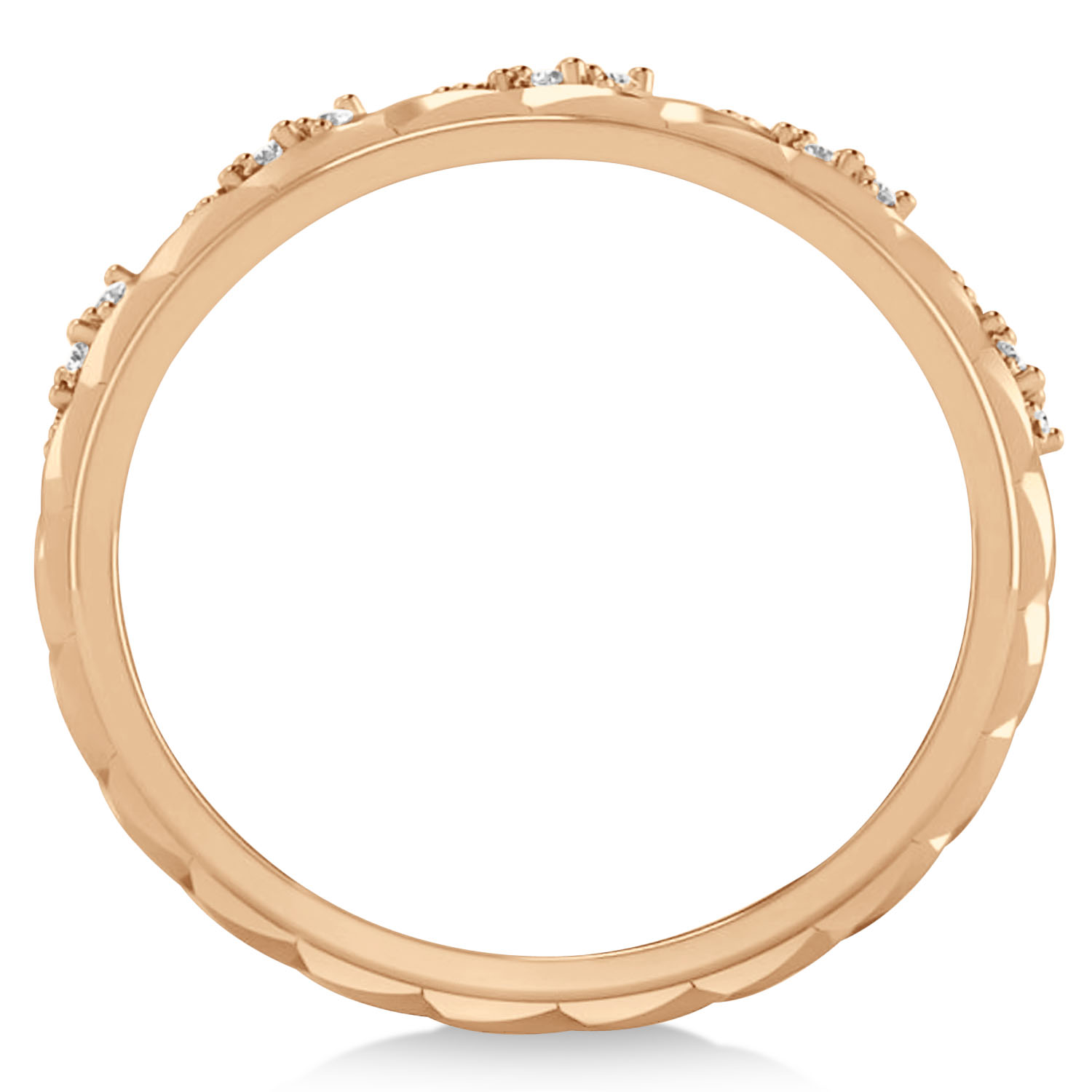 Men's Diamond Braided Band Eternity Ring 14k Rose Gold (0.20ct)
