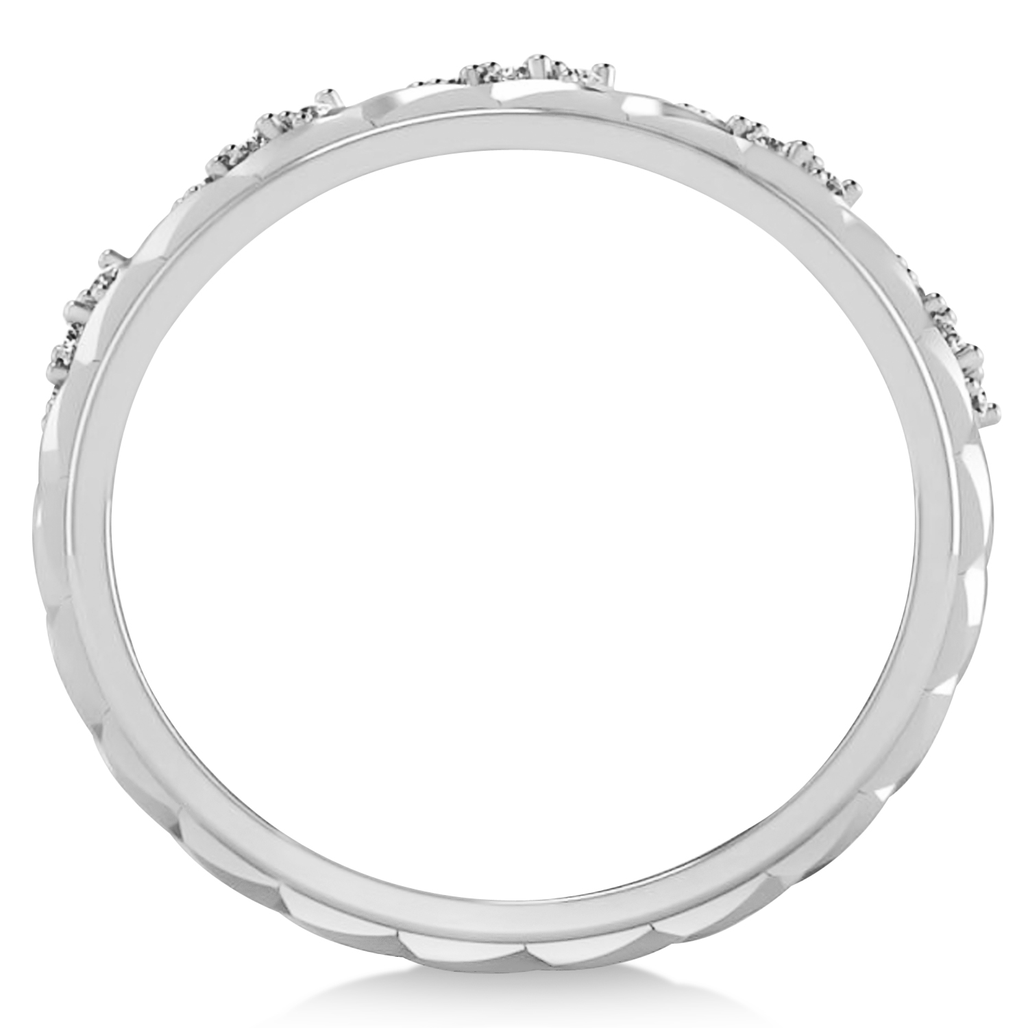 Men's Diamond Braided Band Eternity Ring 14k White Gold (0.20ct)