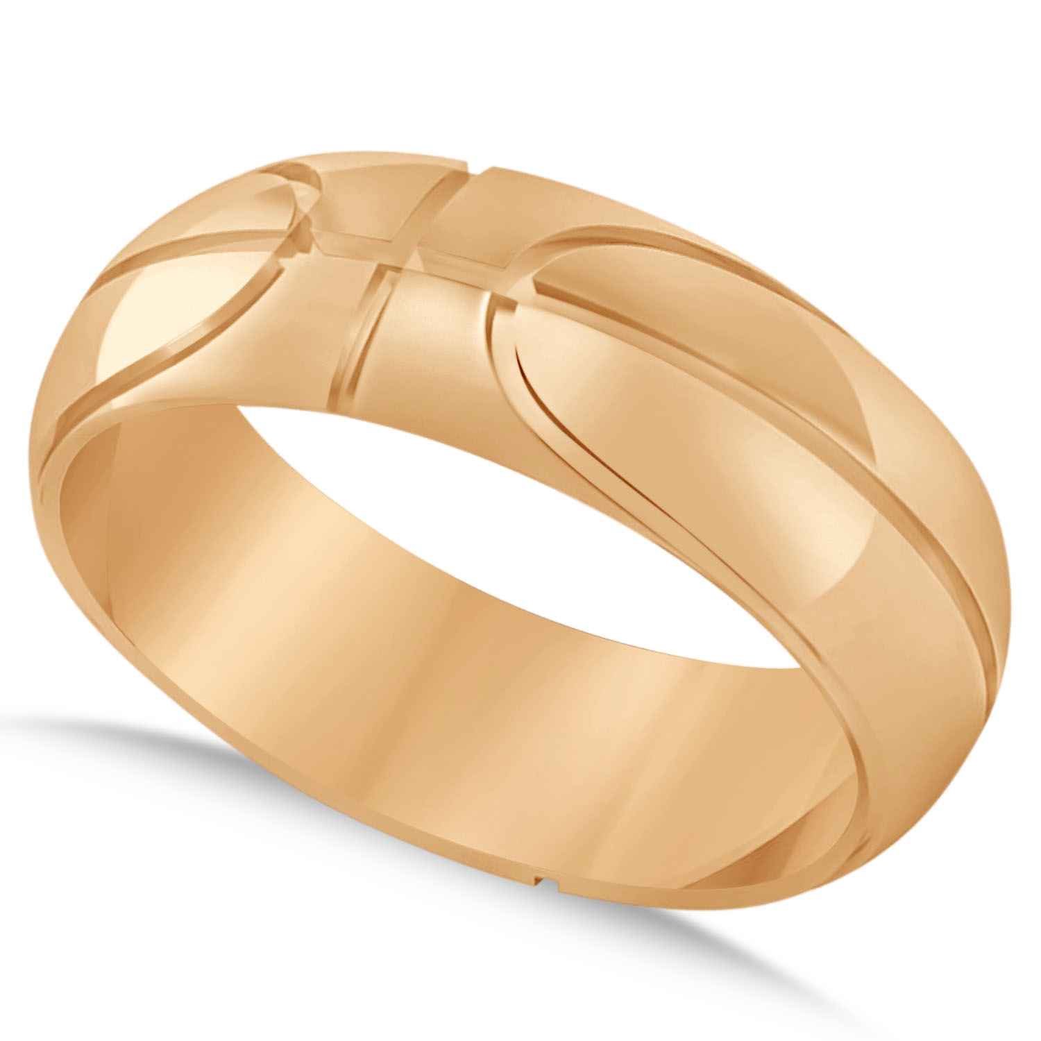 Men's Basketball Eternity Sports Band Ring 14k Rose Gold